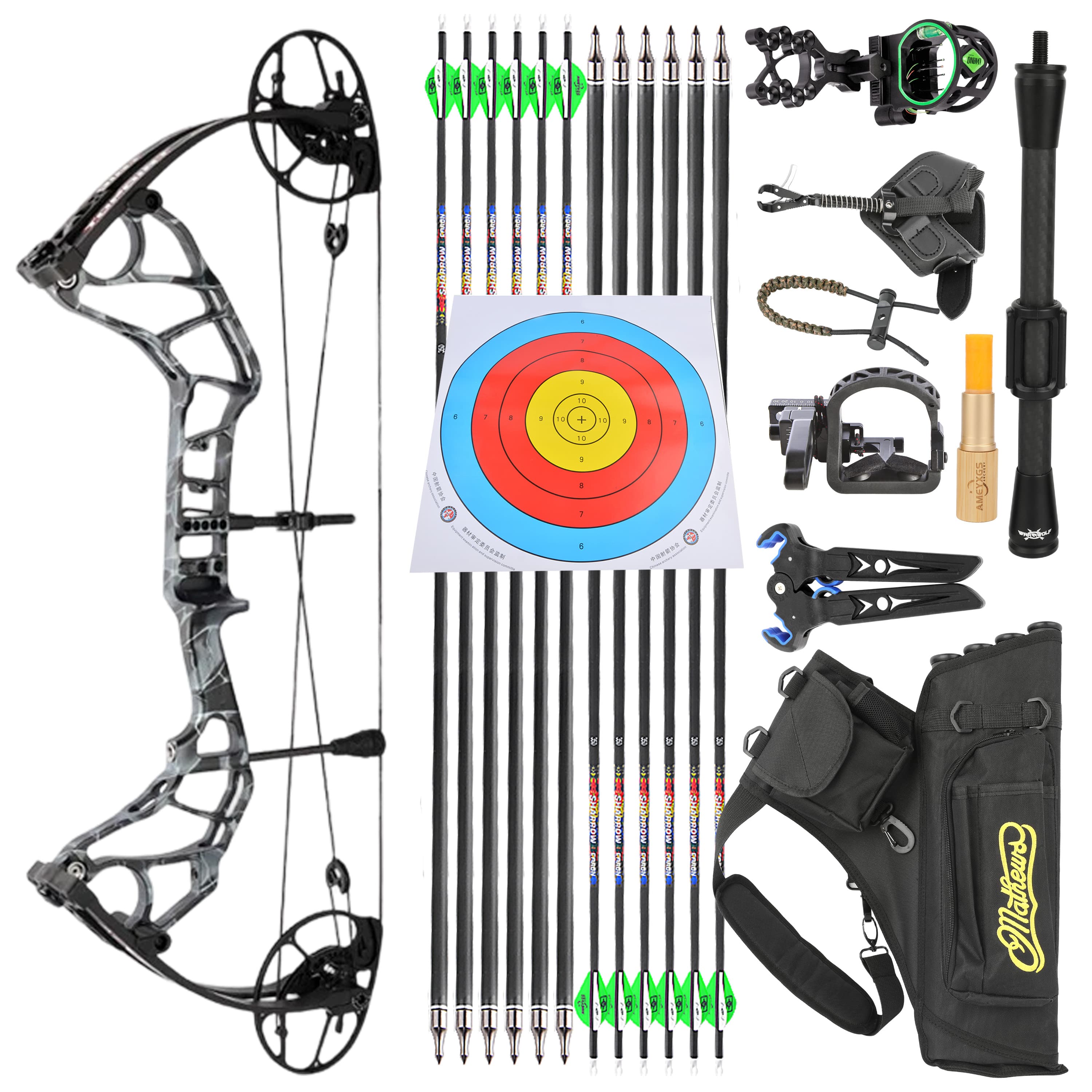 50-60lbs Compound BowArchery Set Target Hunting 