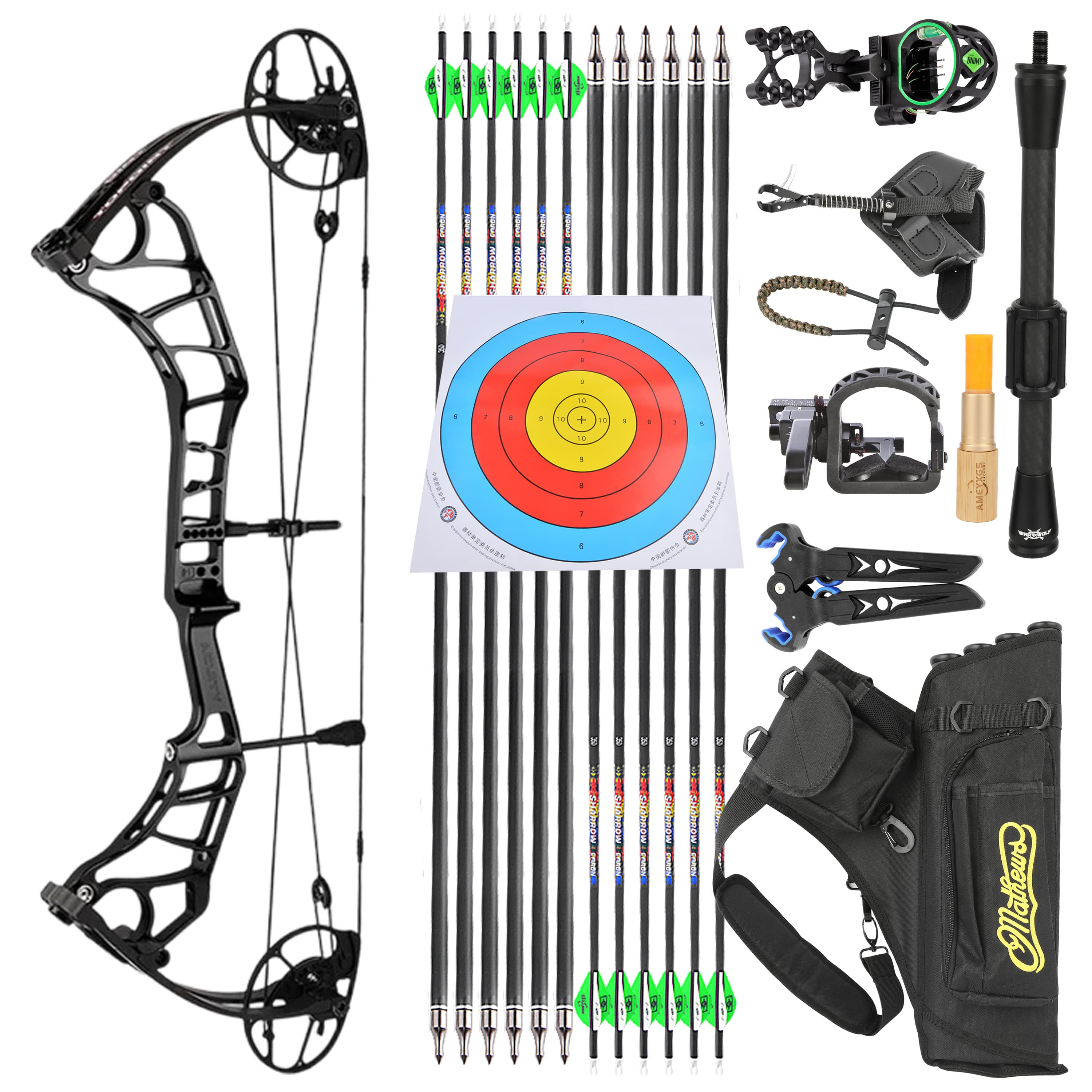 50-60lbs Compound BowArchery Set Target Hunting 