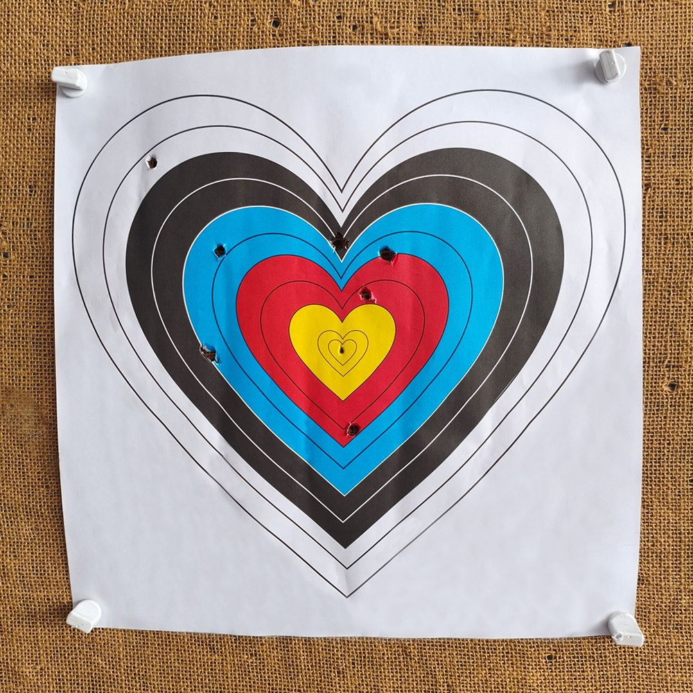 Heart Target Paper 120g Double Coated 40x40cm Archery Paper