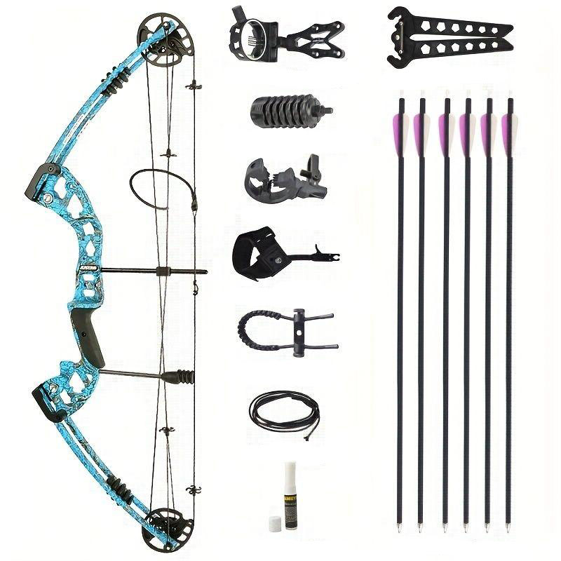Blue Adjustable Compound Bow 30-55lbs 310fps Aluminum Alloy Hunting Bow