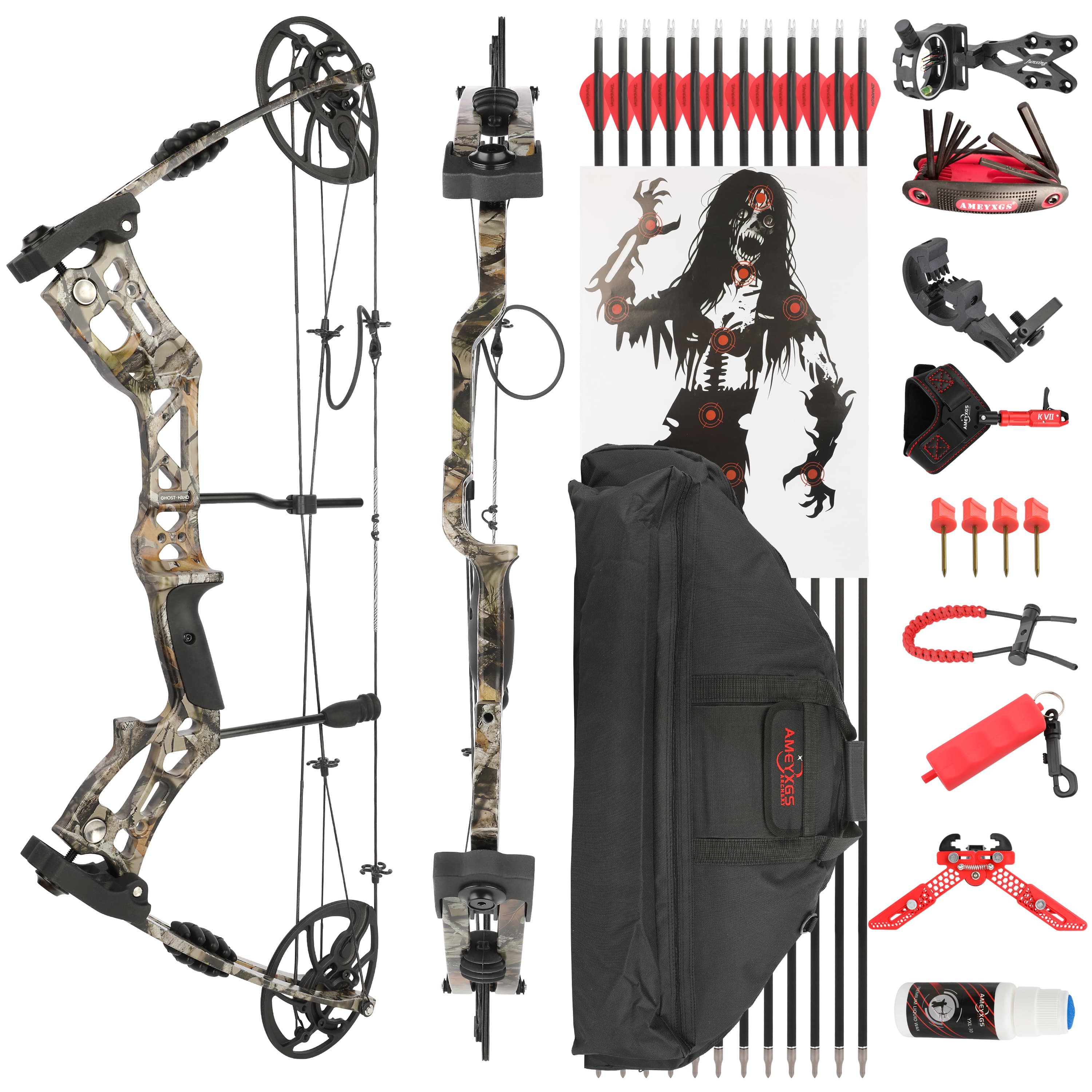 Compound Bow Set 30-70lbs 75% Let-off 30.5" Short ATA