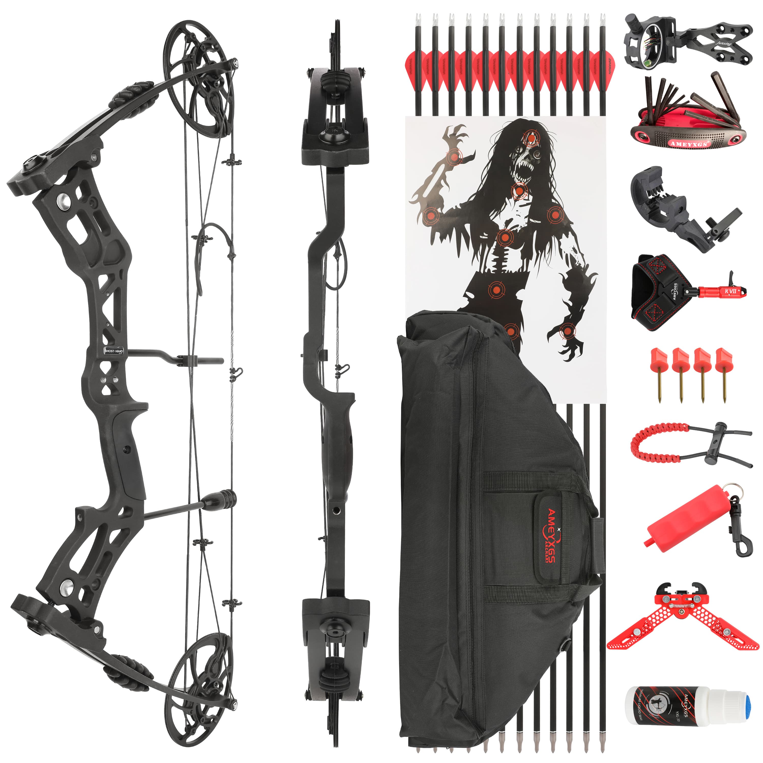 Compound Bow Set 30-70lbs 75% Let-off 30.5" Short ATA