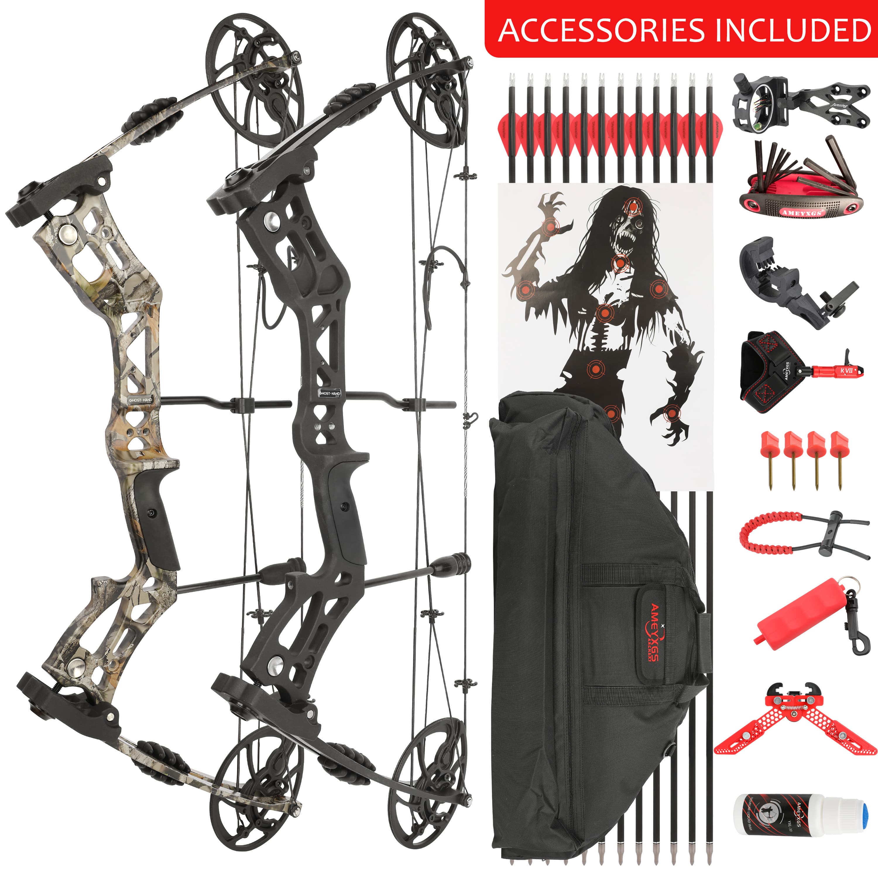 Compound Bow Set 30-70lbs 75% Let-off 30.5" Short ATA