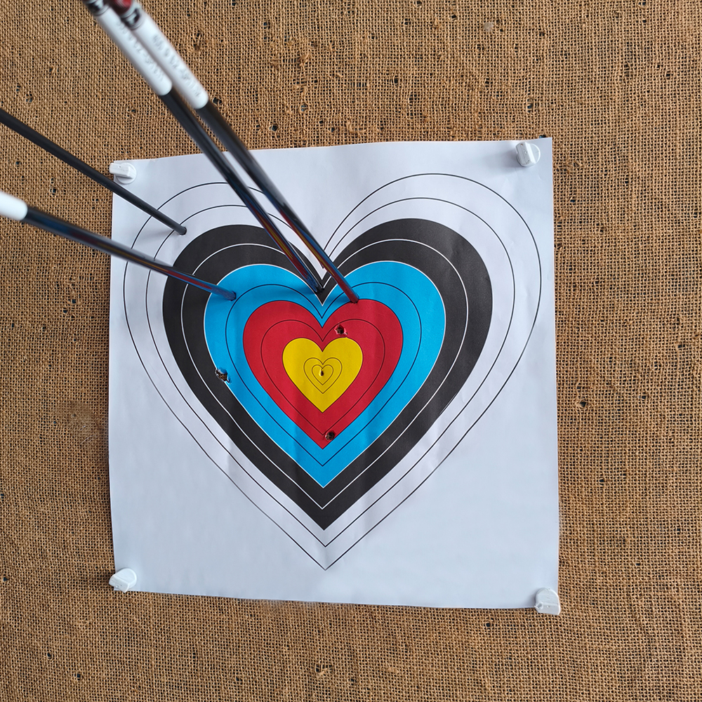 Heart Target Paper 120g Double Coated 40x40cm Archery Paper