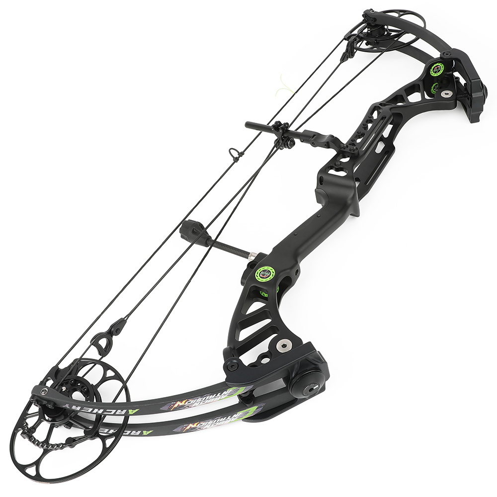 Black CNC Alloy Compound Bow Set 40-75lbs 350FPS