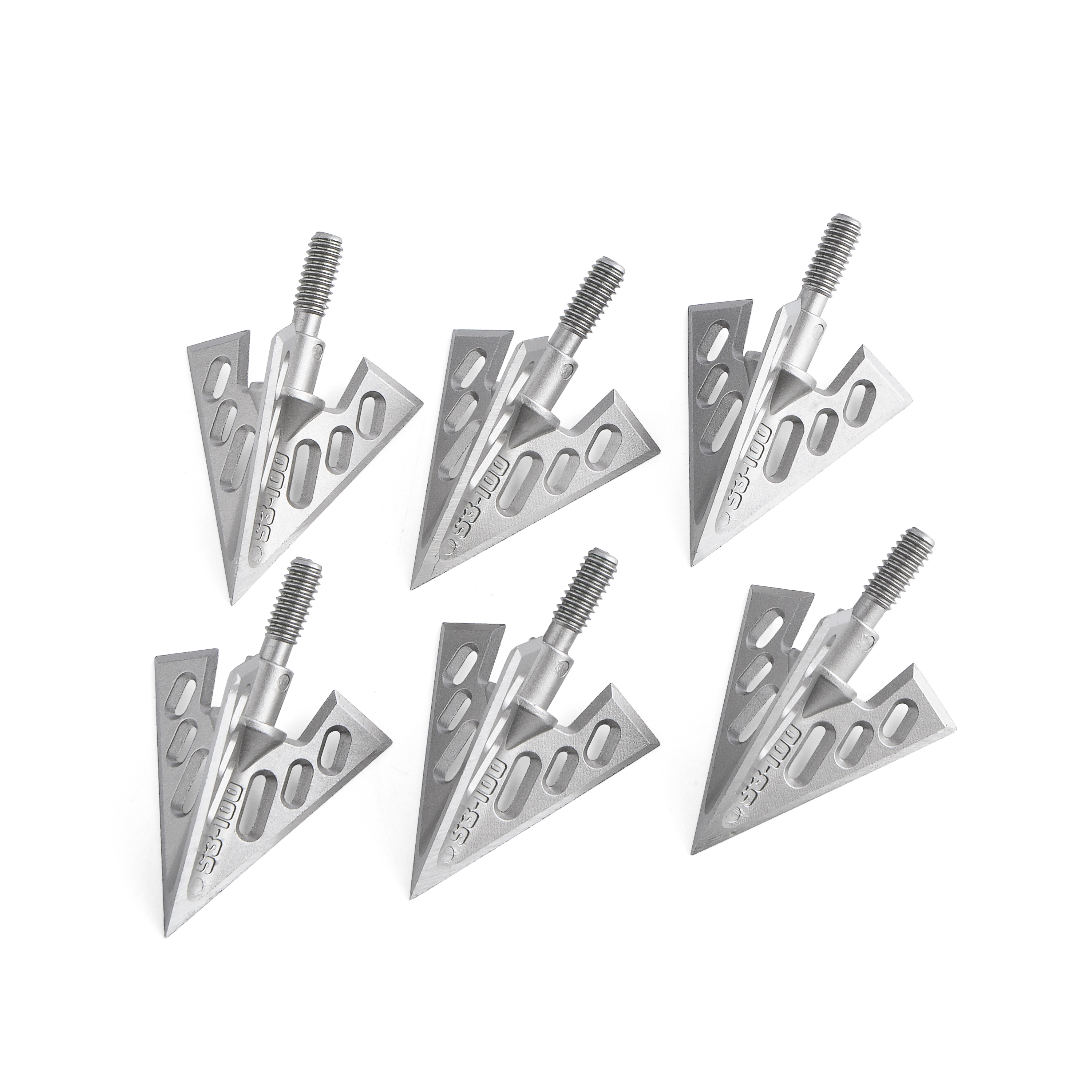 Universal Thread Aluminum Arrowheads, High Hardness, Pack of 6