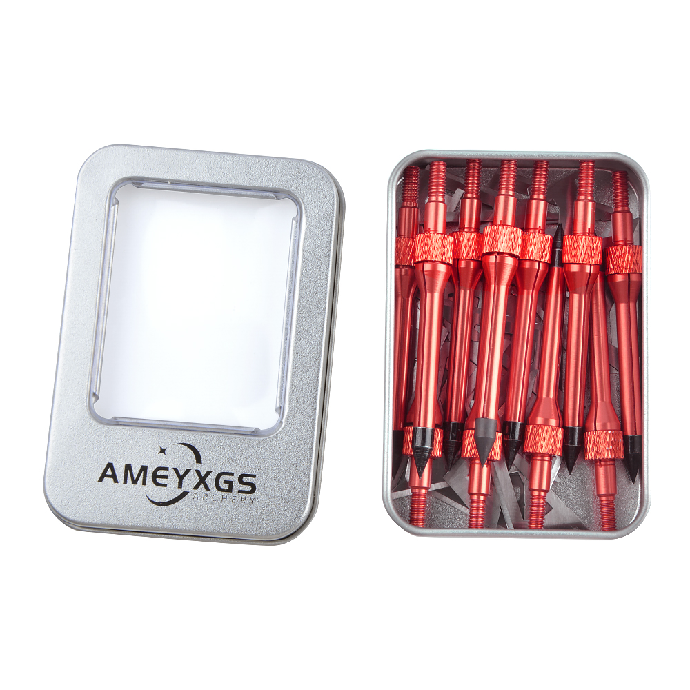 ox with Foam Insert for Arrowheads – Silver, Fits 6 Arrowheads (100 Grain) + 1 Arrow Box