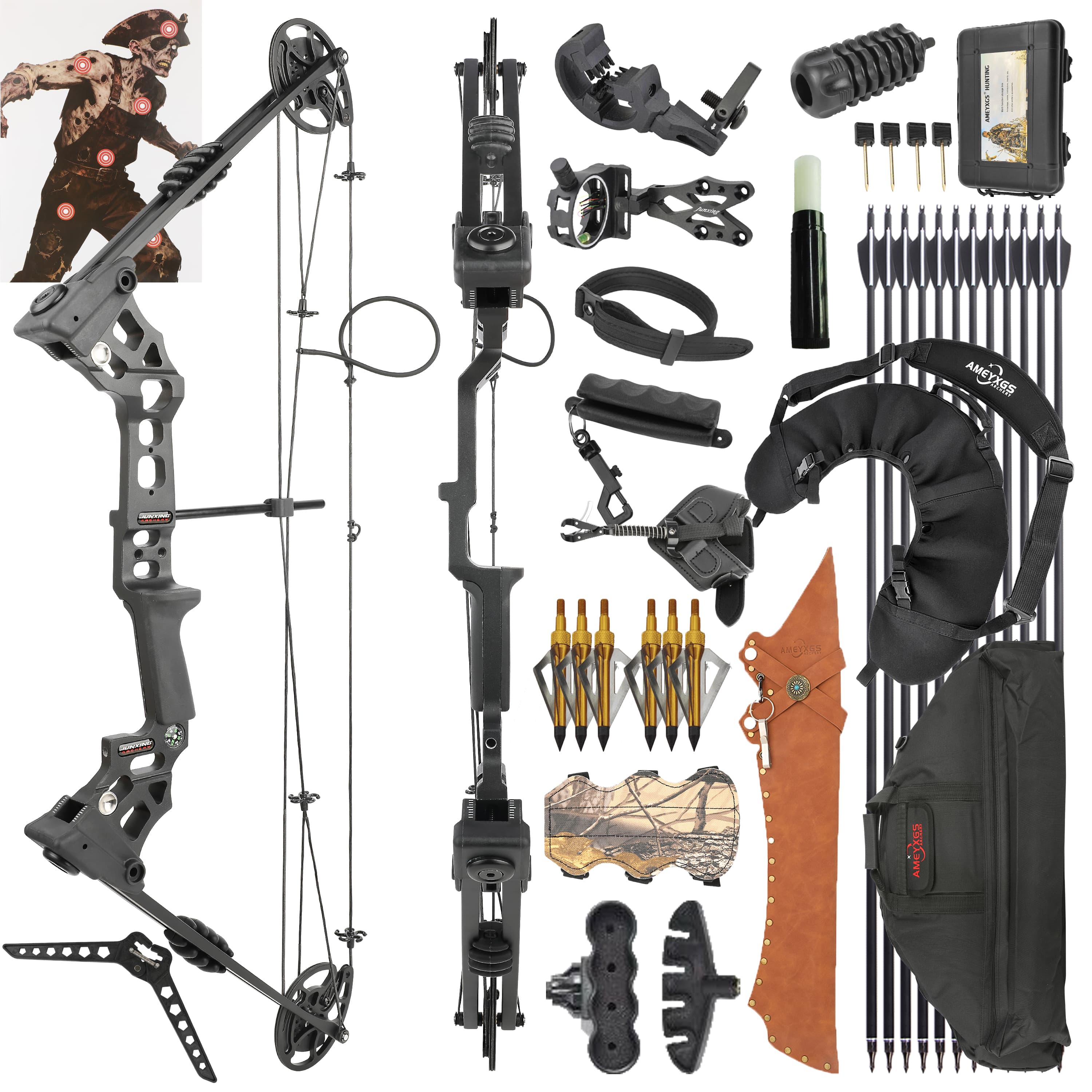 Archery 20-70lbs Compound Bow Set RH LH Target Hunting