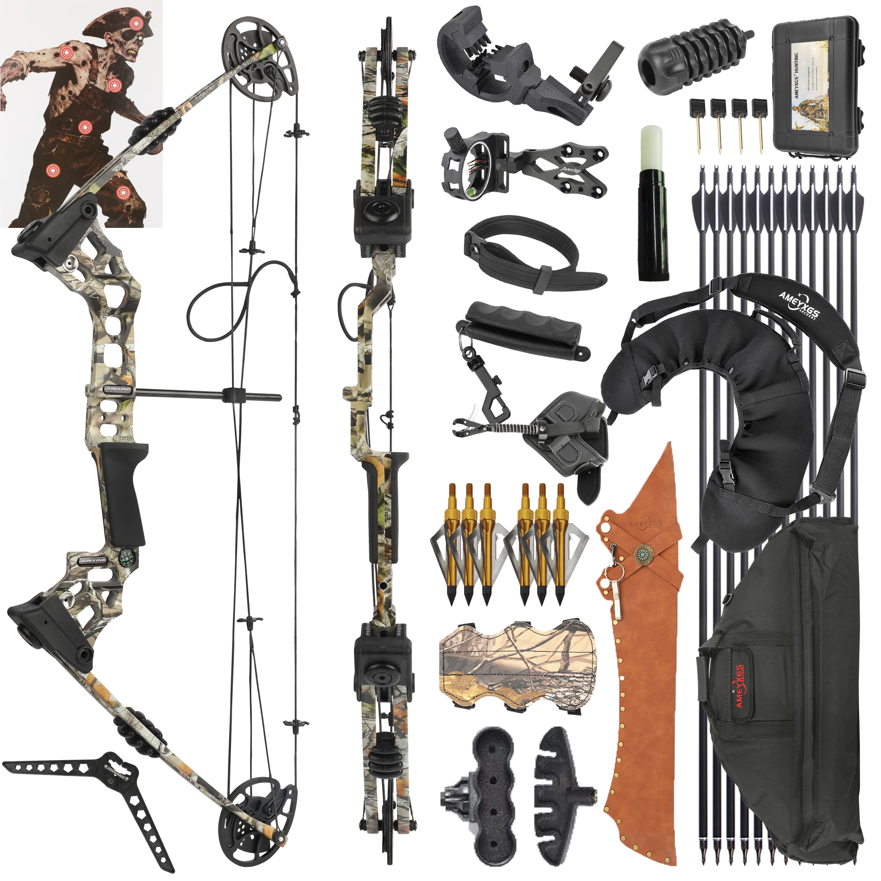 Archery 20-70lbs Compound Bow Set RH LH Target Hunting