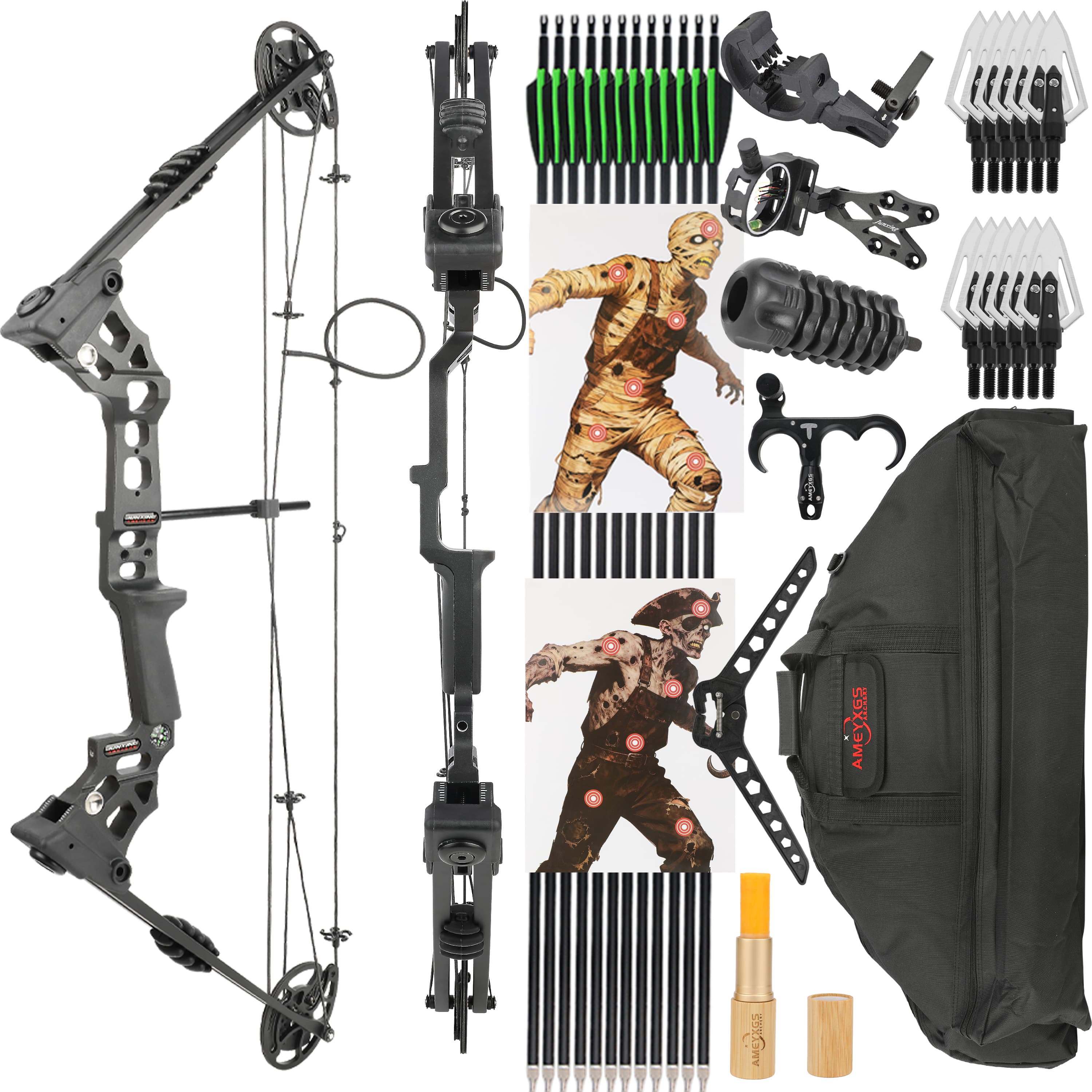 Compound Bow 20-70lbs Archery Set Target Hunting LH RH