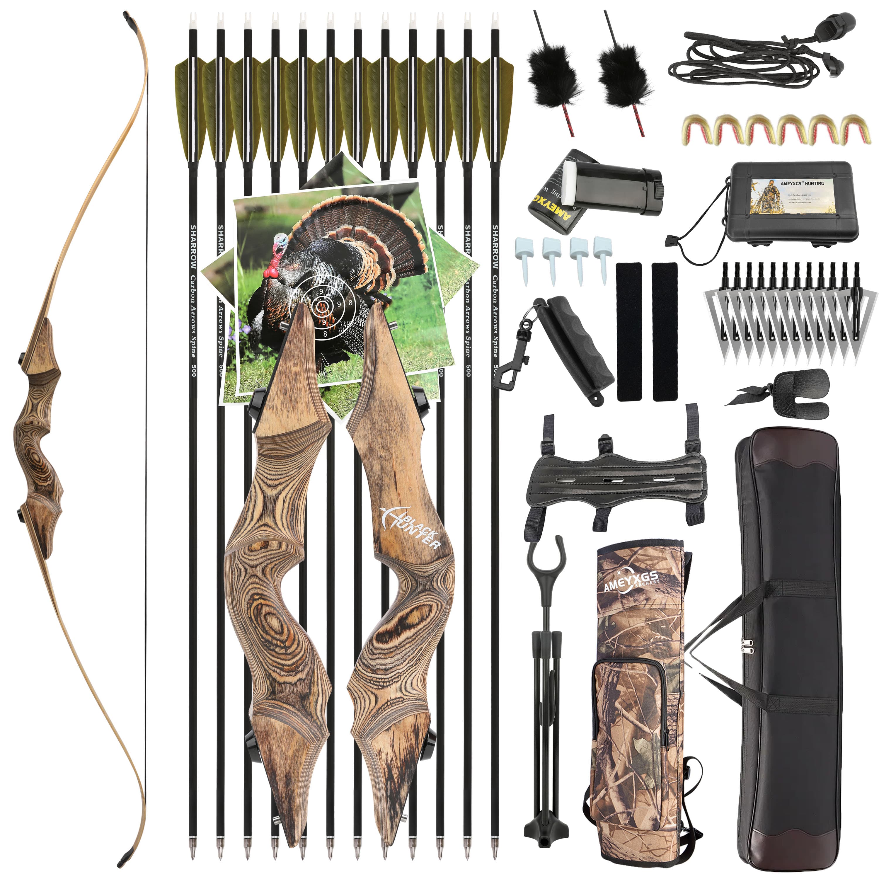 Archery 20-50lbs F Recurve Bow Kit Takedown Bow