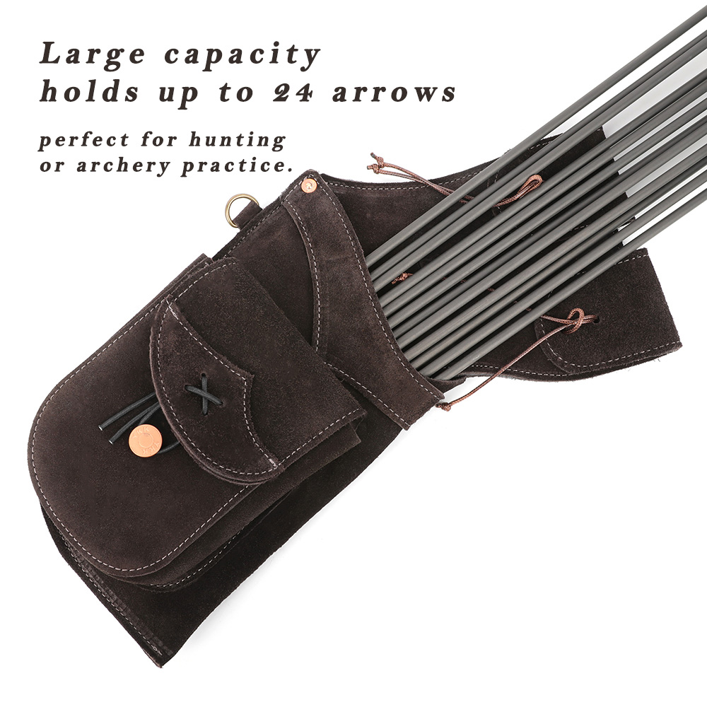 Wilderness Reverse Quiver Leather Arrows Bag Magnetic D Buckle