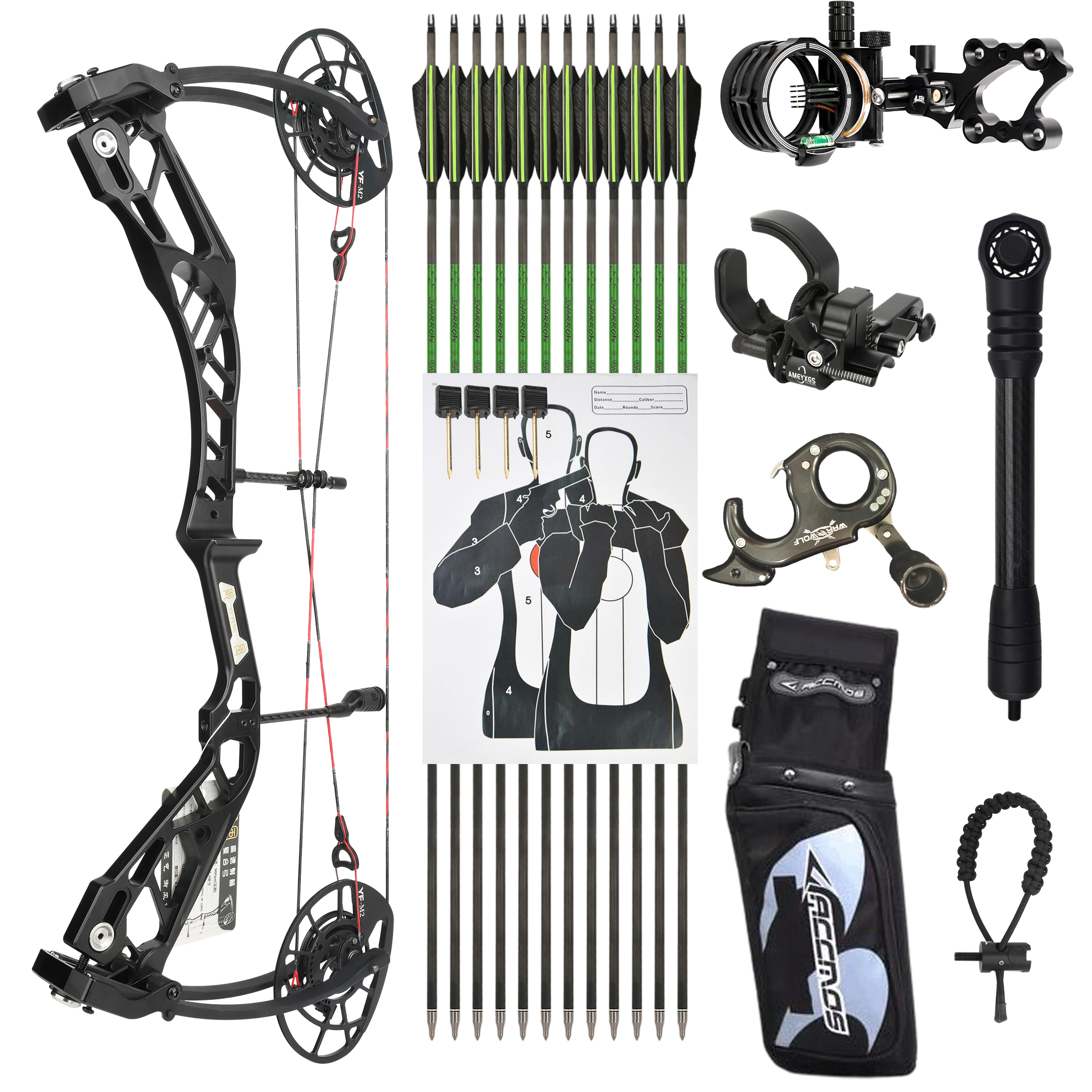 SHARROW Compound Bow 40-70lbs Adjustable 27.5" Axle to Axle