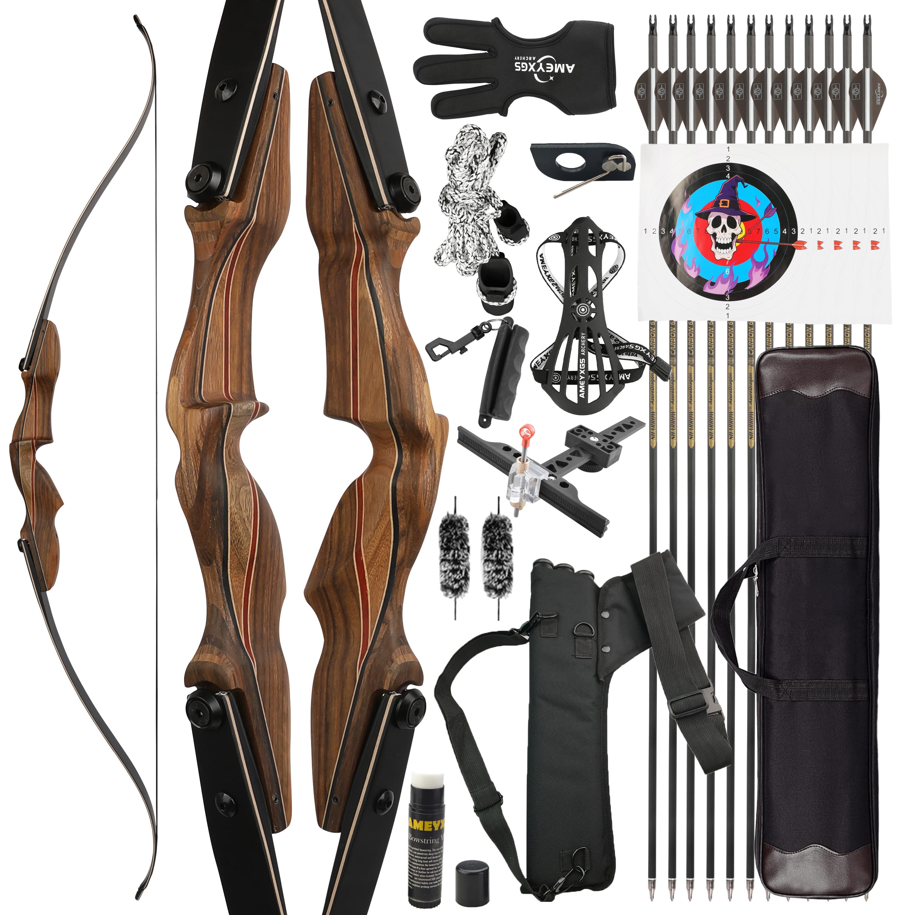 60" Archery Recurve Longbow Bow 30-60lbs Traditional Hunting