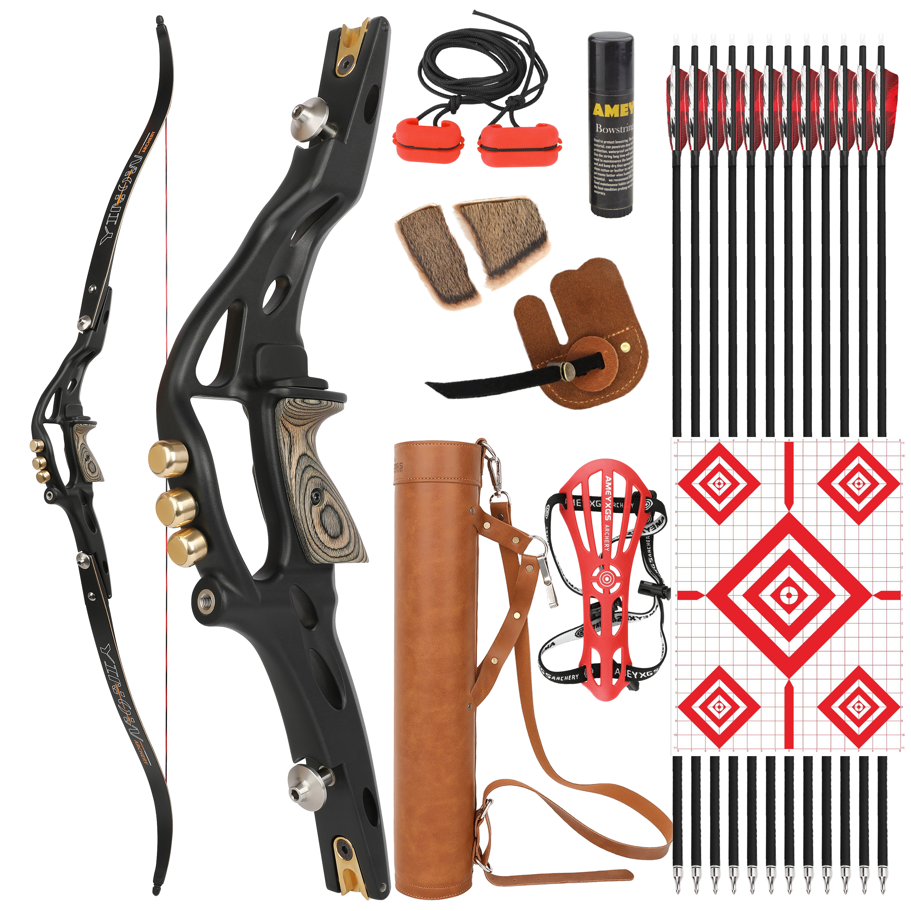 SHARROW Archery ILF Recurve Bow 20-50lbs Bamboo Limbs Target Shooting