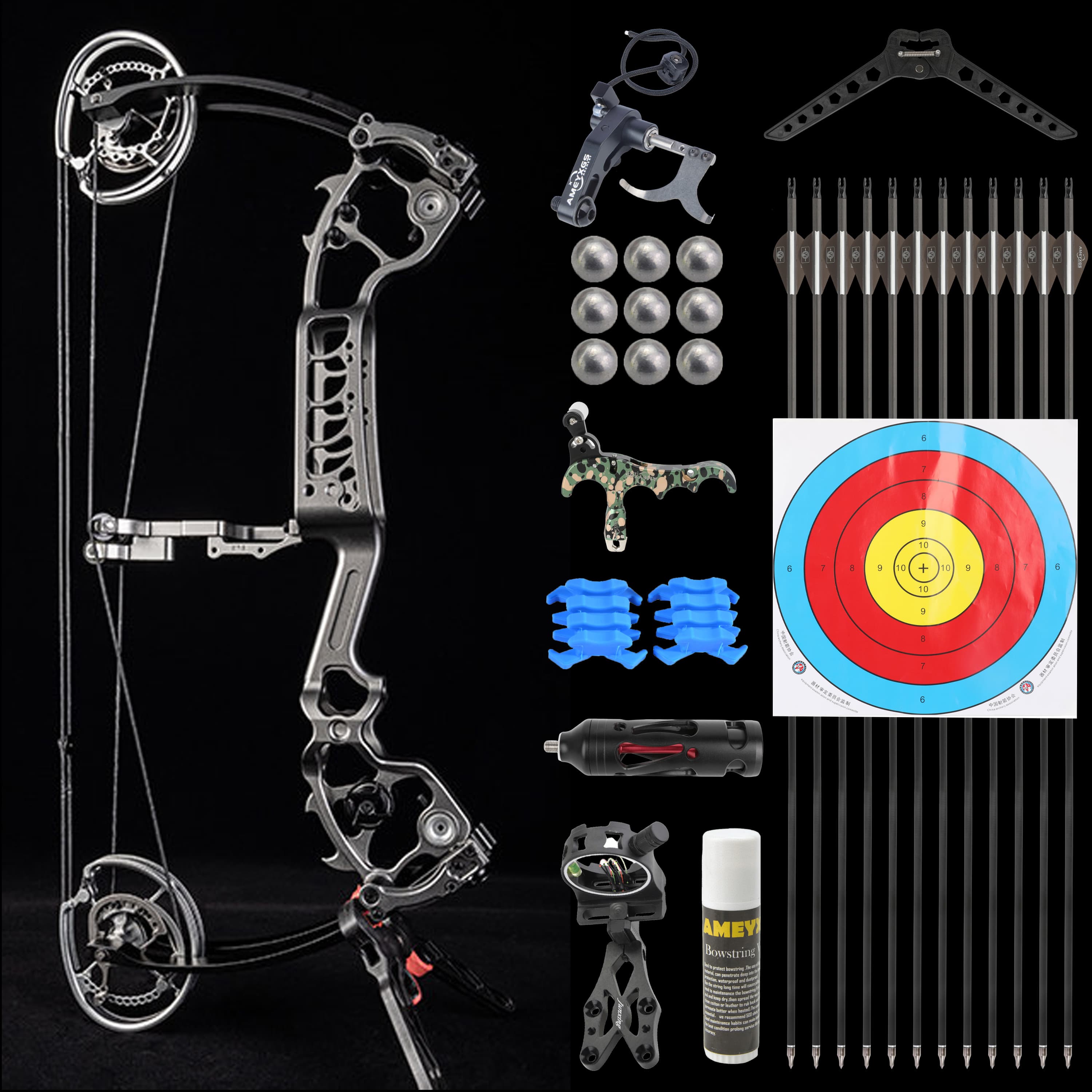 Compound Bow 0-75lbs Archery Set Target Hunting RH LH