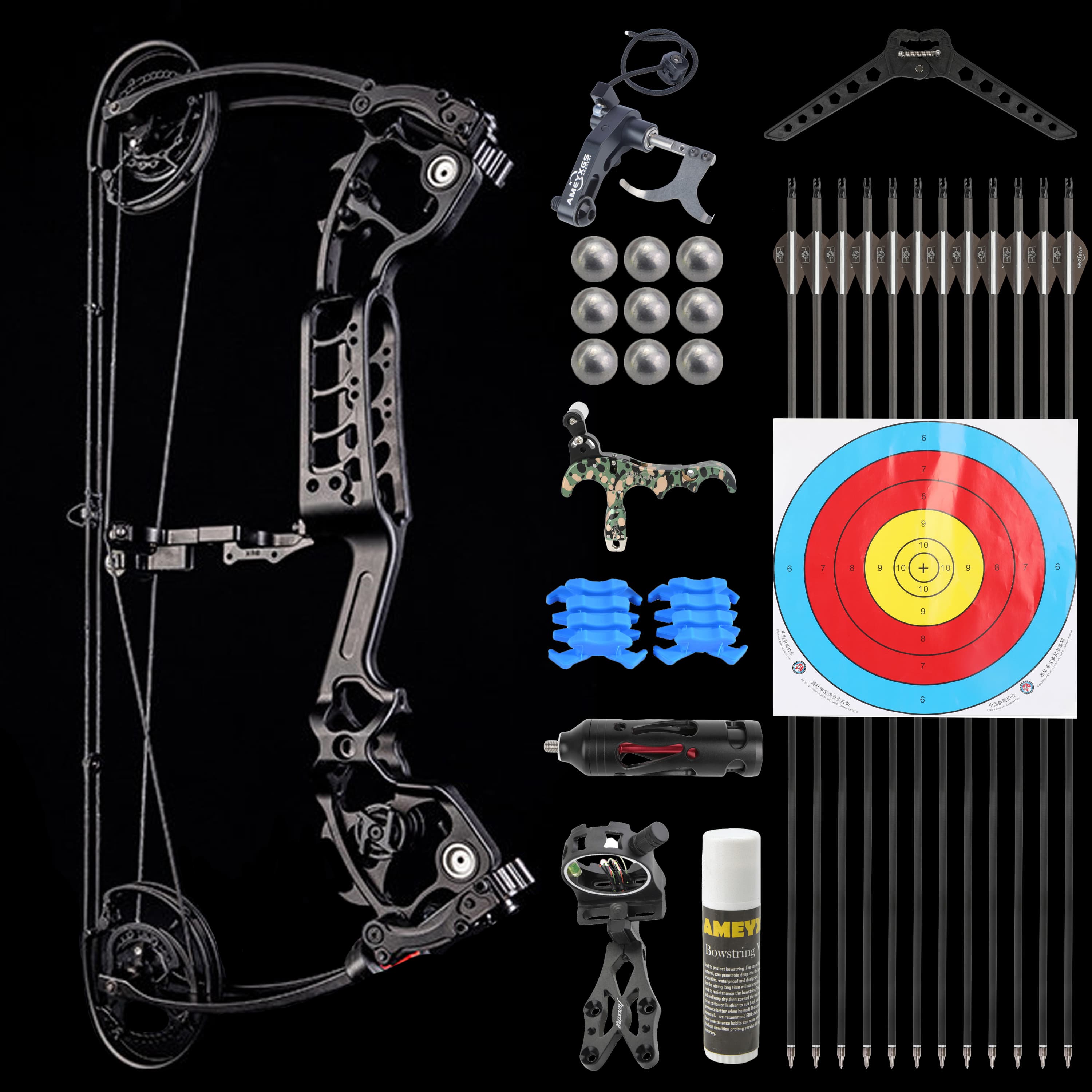Compound Bow 0-75lbs Archery Set Target Hunting RH LH