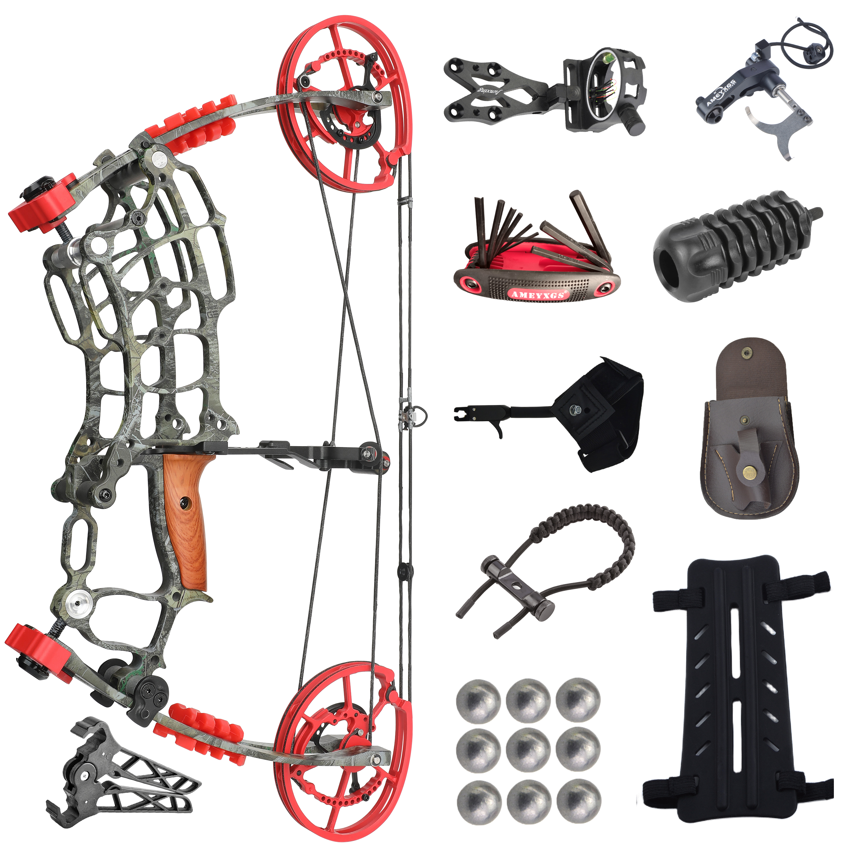  Dual Purpose Compound Bow Set 30-70lbs 420FPS Steel Ball Shooting