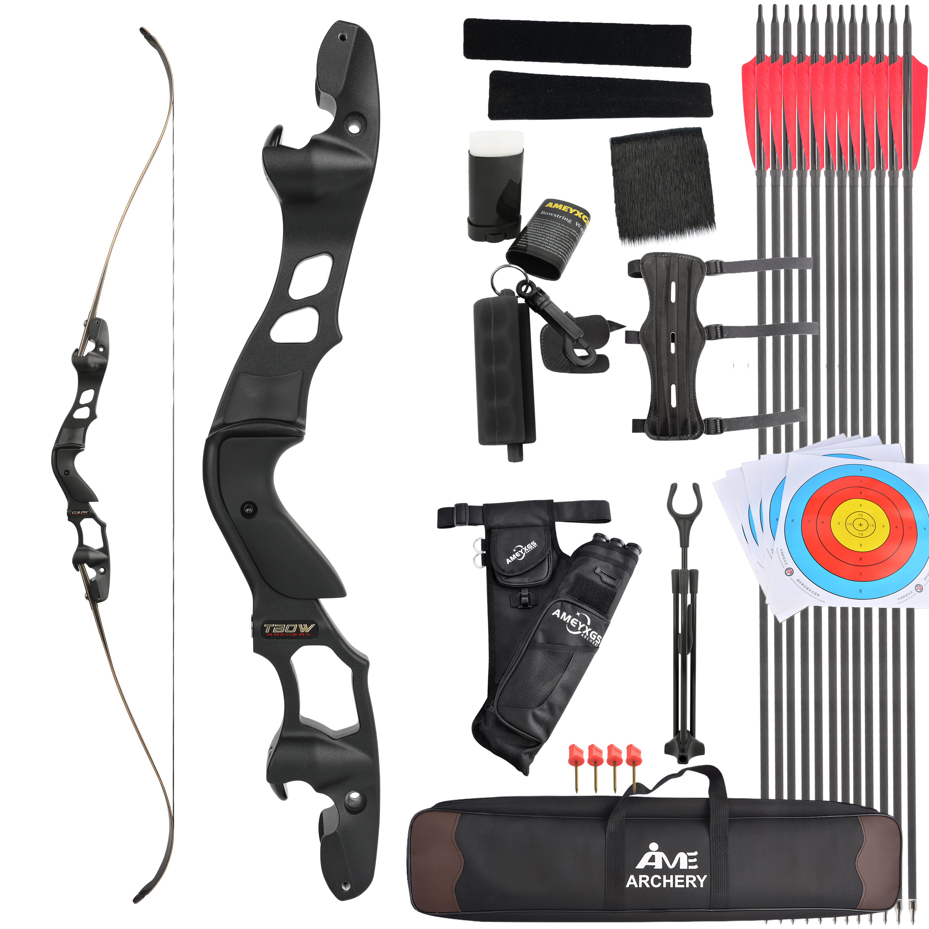 TBOW 62" Recurve Bow ILF Takedown Hunting Bow 25-60lbs