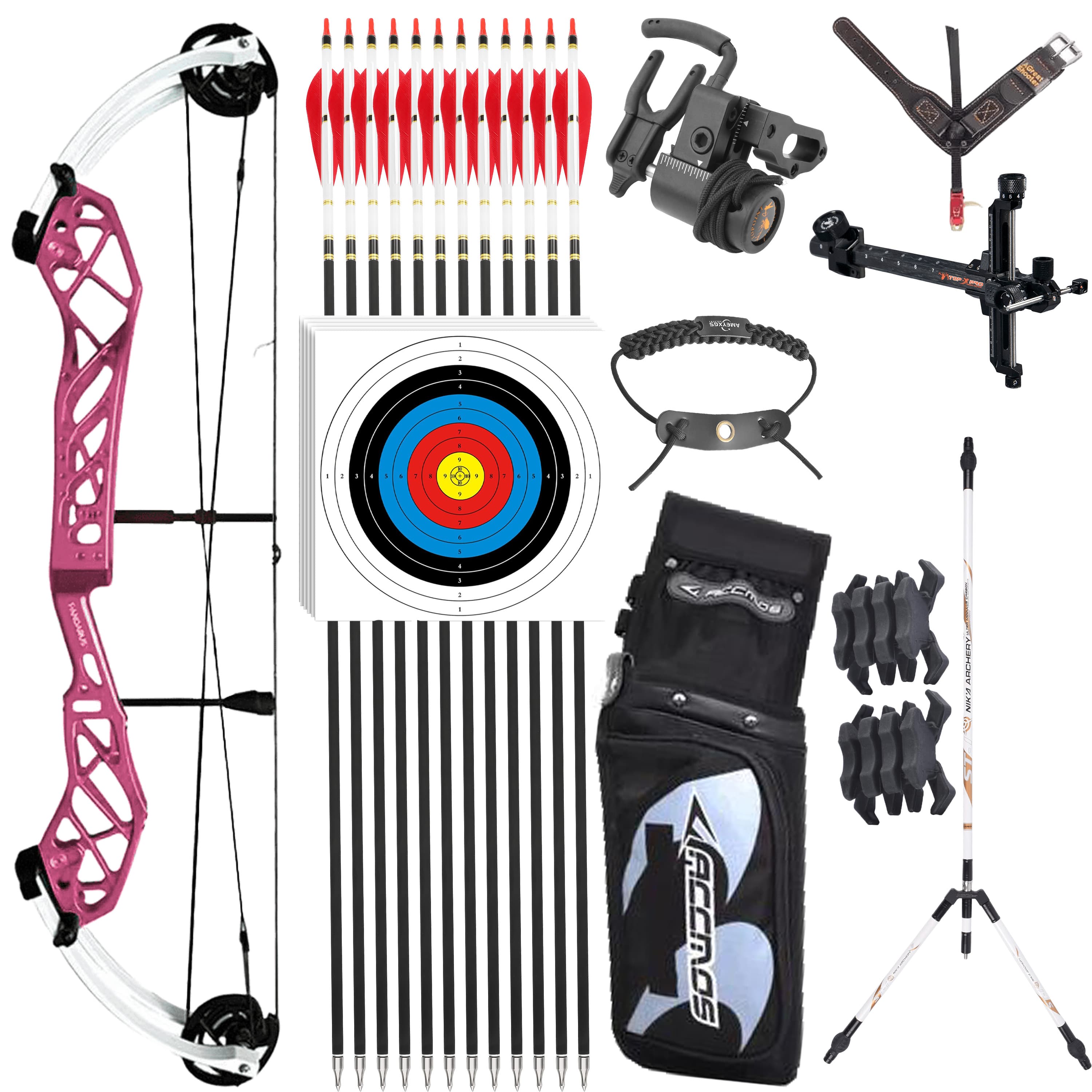 Archery 50-60lbs Compound Bow Set Target Hunting 