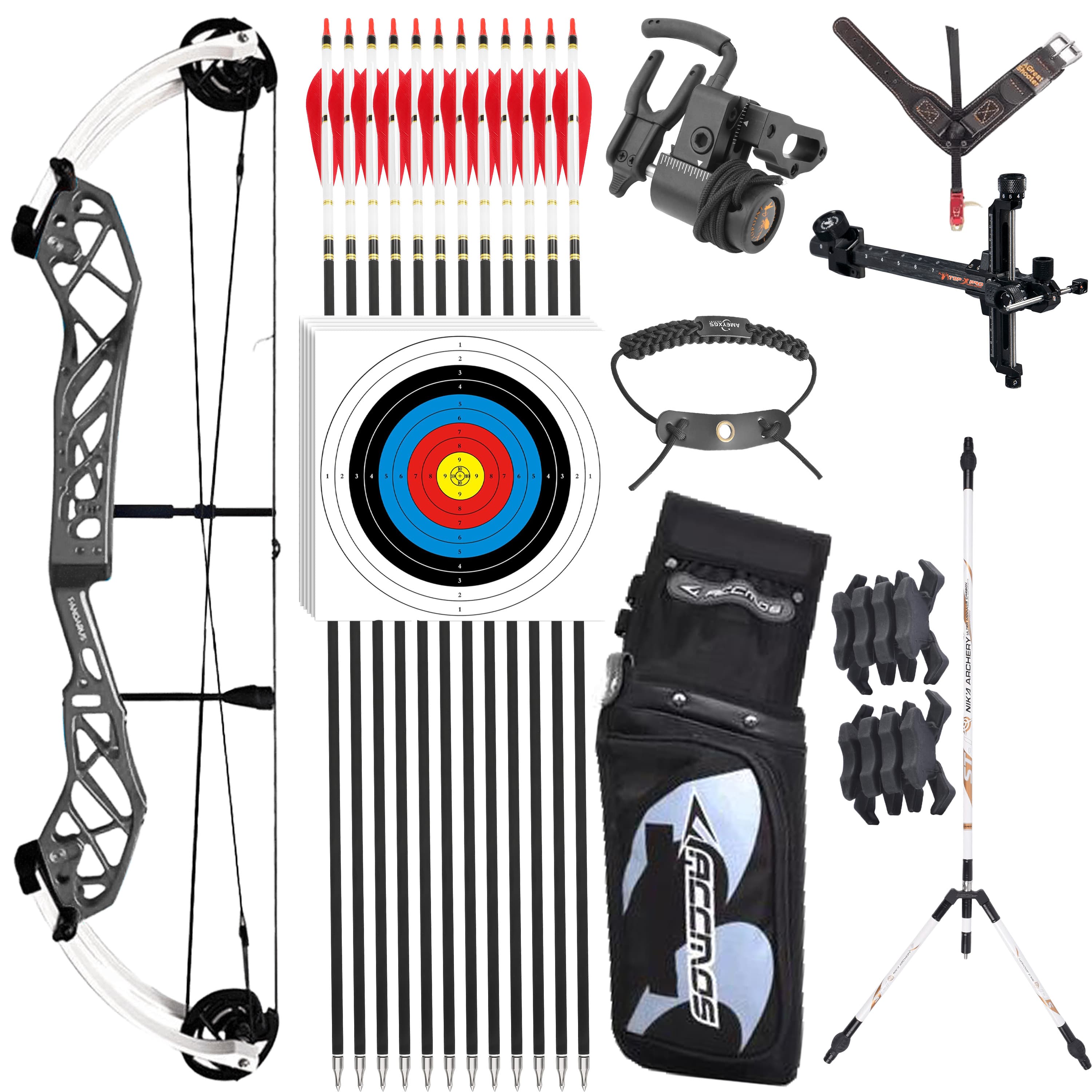 Archery 50-60lbs Compound Bow Set Target Hunting 