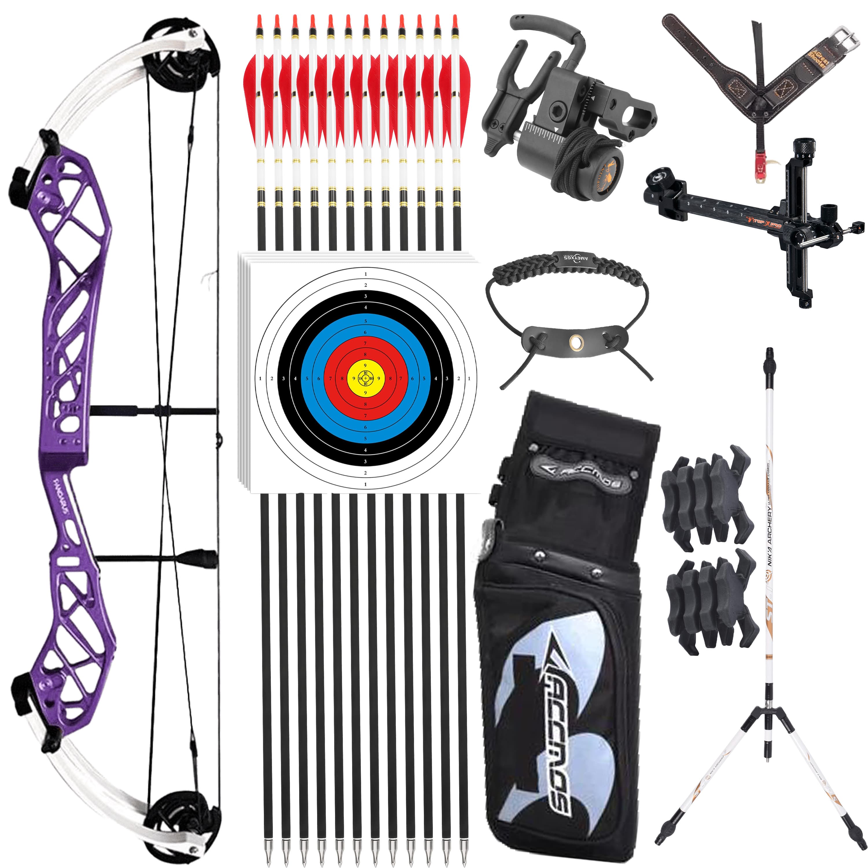Archery 50-60lbs Compound Bow Set Target Hunting 