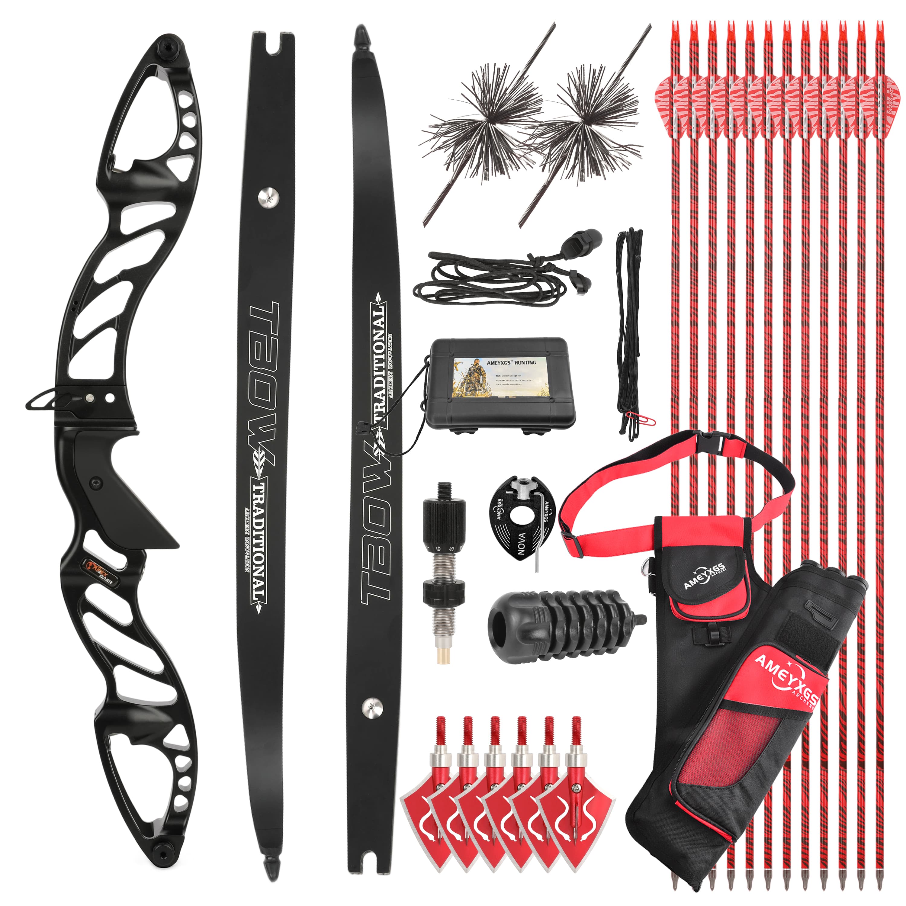 Archery 25-60lbs F Recurve Bow Kit Takedown Bow