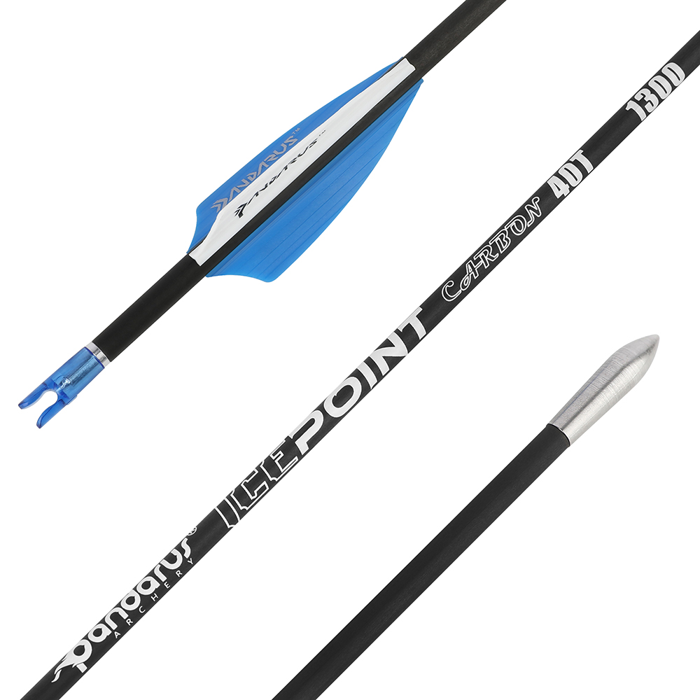 1.75" Shield Rubber Feather 40T Carbon Arrows 12pcs