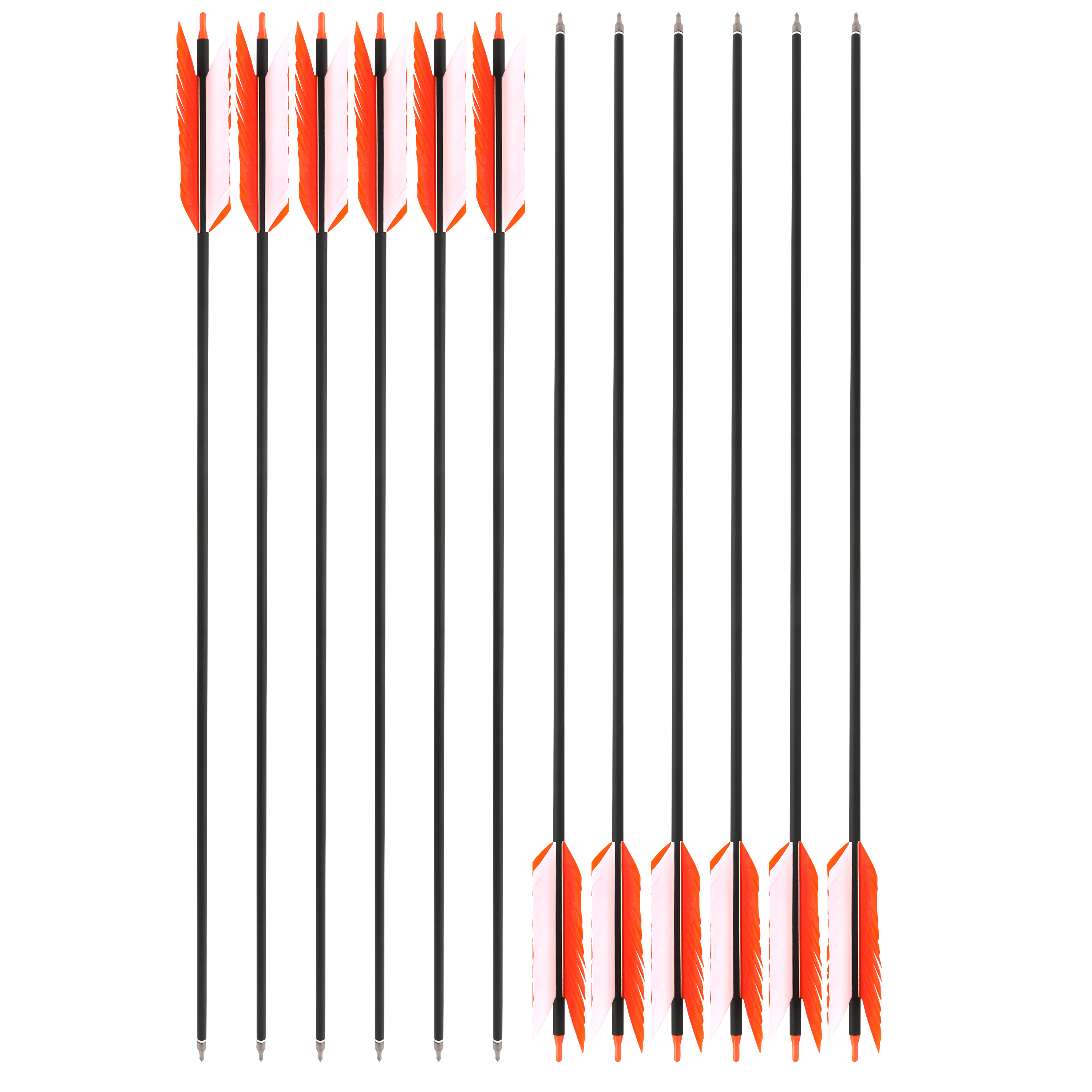 12pcs 30" Carbon Arrows 4"  Feather SP500 Bow Hunt Archery Shoot Target