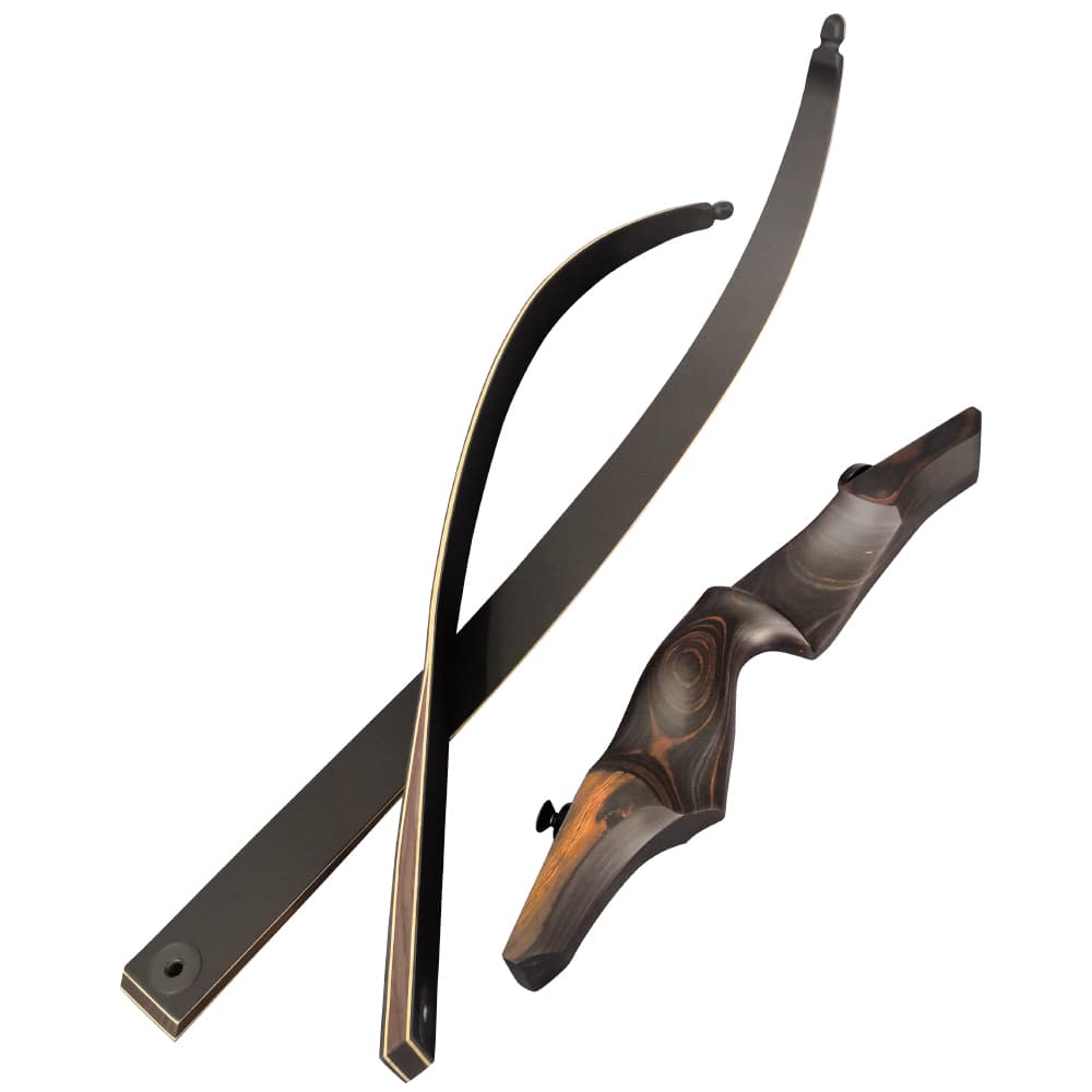 60" Recurve Bow Takedown Wooden Bow Hunting Shooting 25-60lbs