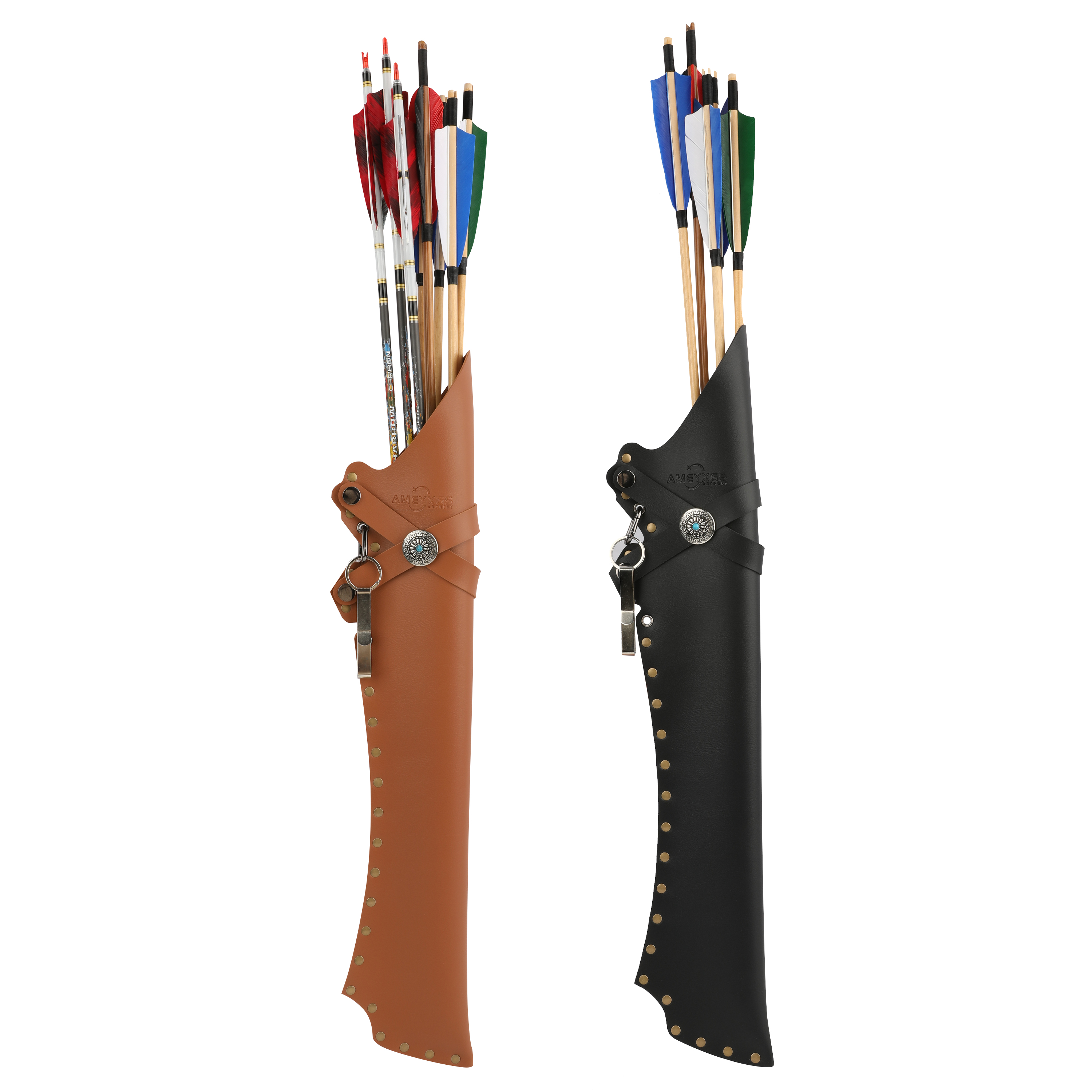 Traditional Ambidextrous PU Leather Arrow Quiver – Adjustable Artisan Design