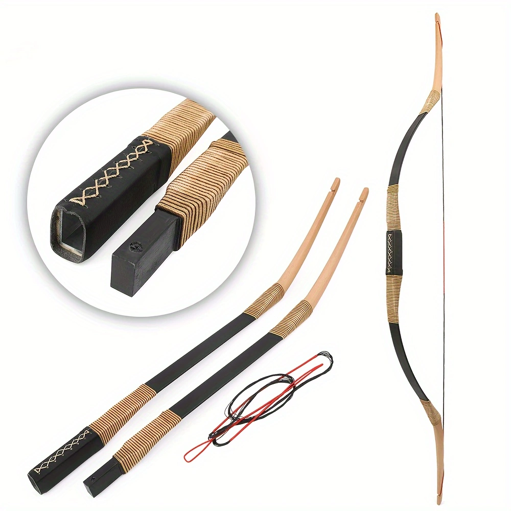 20-35lbs Split Traditional Archery Bow Set, Outdoor Adult Shooting And Hunting Accessories