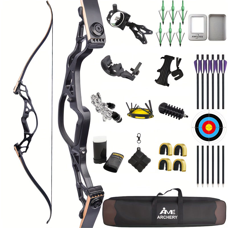 Recurve Bow Set – Black, Adjustable 40-60lb