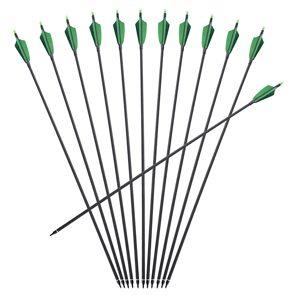 6/12 pcs Spine 500 Mixed Carbon Arrows Real Feathers Hunting