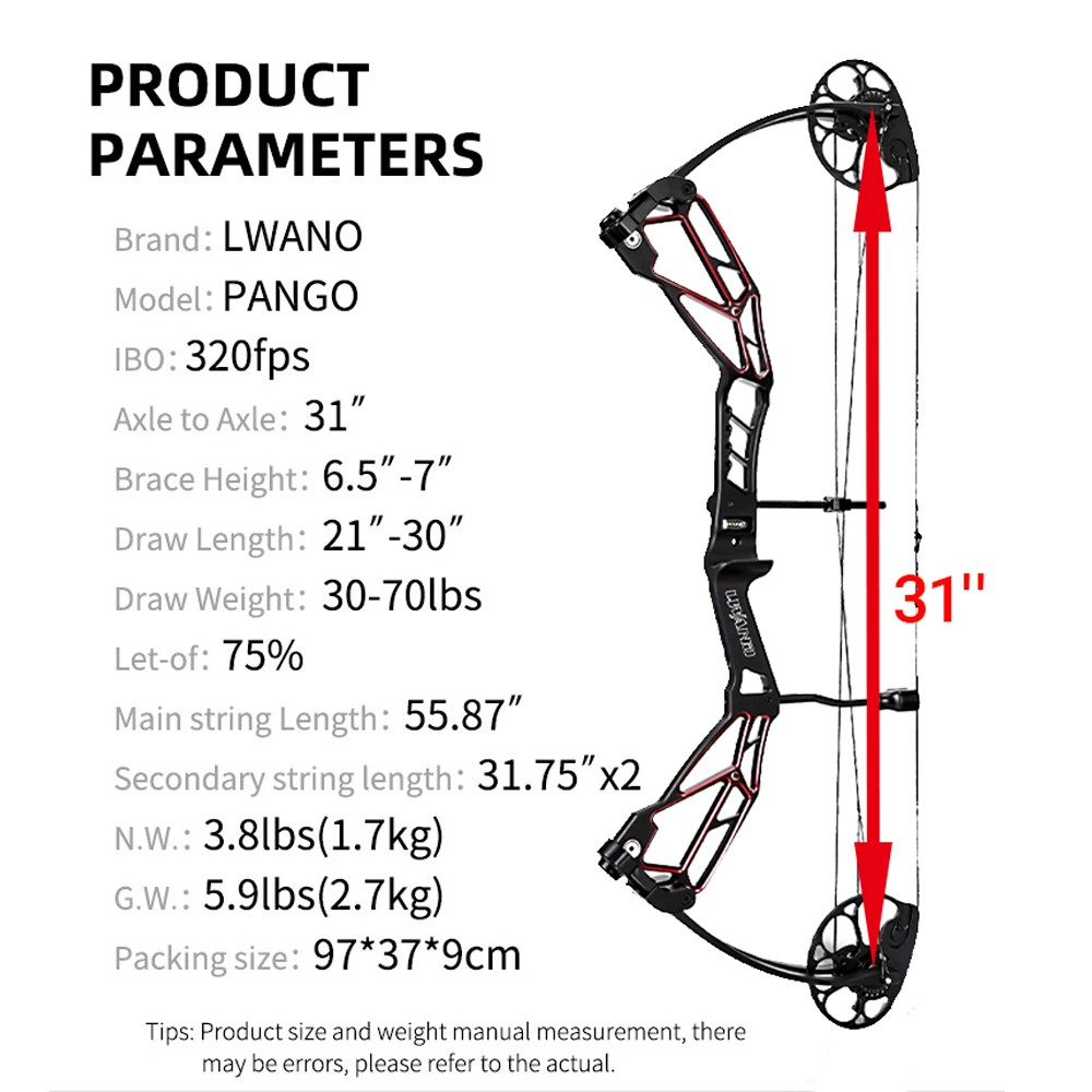 Dark Night Red Compound Bow 30-70lb 320fps Full Kit