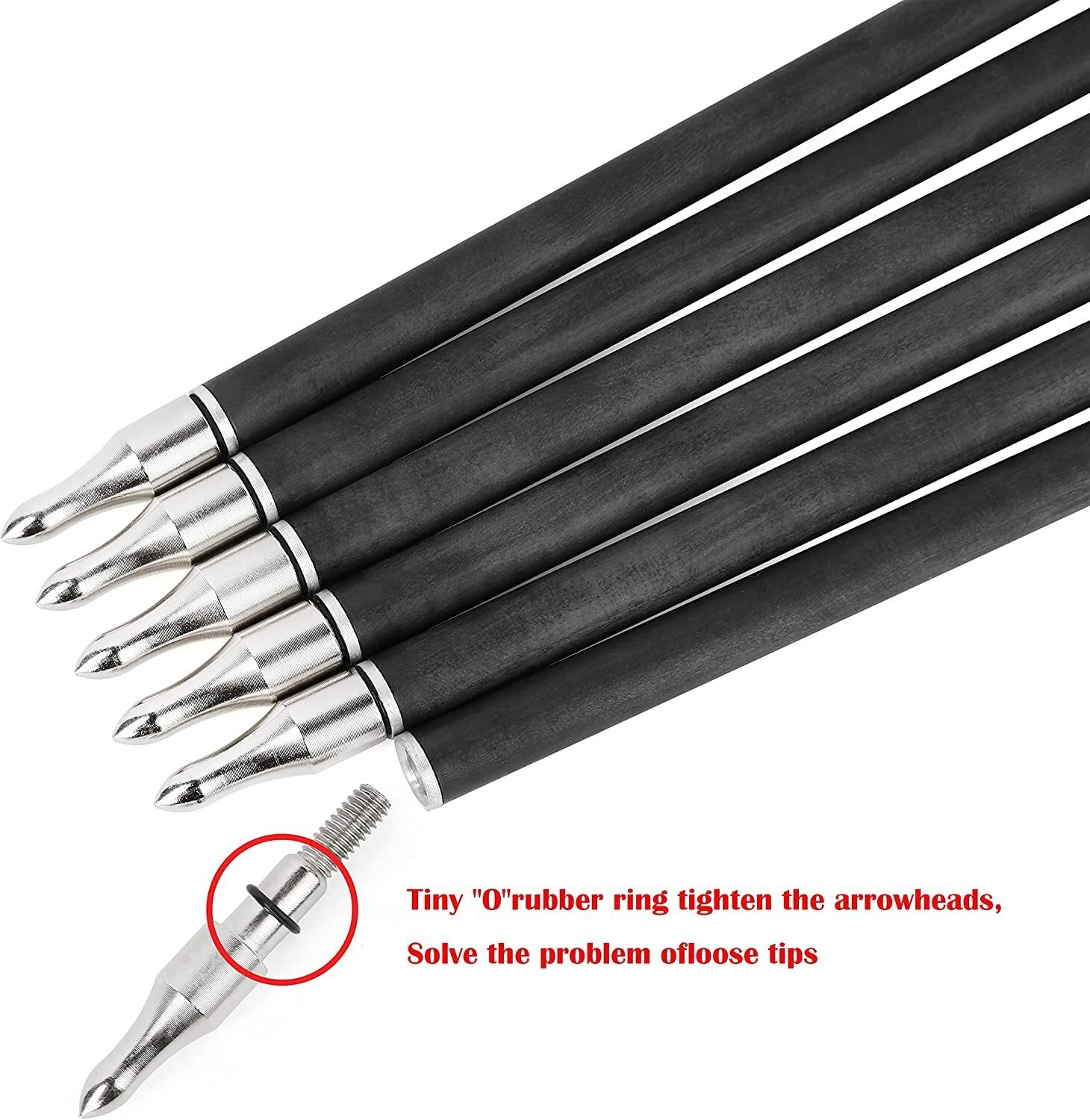 12pcs Archery Carbon Arrows 30" Spine 500 for Recurve & Compound