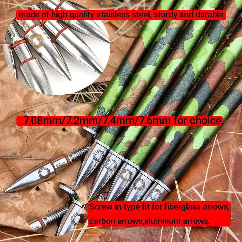 12pcs 100gr Archery Arrowheads Alloy Field Points Tips