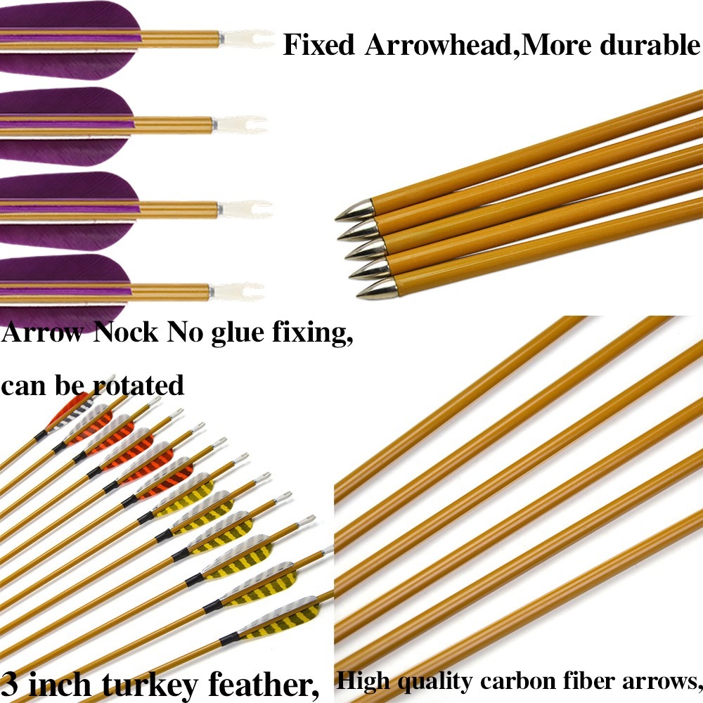 Carbon Arrows – 3 Inch Turkey Feathers, Spine 900, 31 Inch Length, 6/12pcs