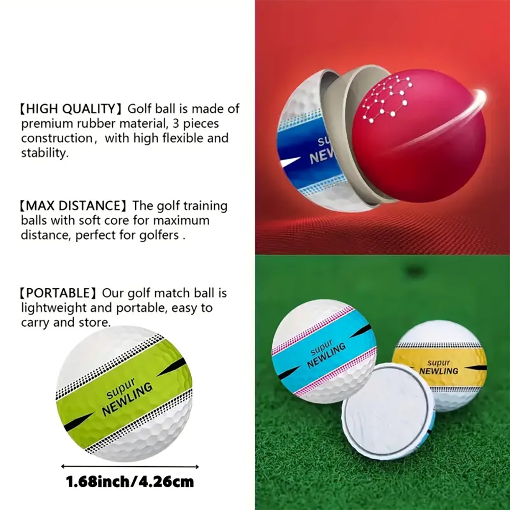 Rubber Golf Ball 6X Practice Training Driving Range Indoor Outdoor 