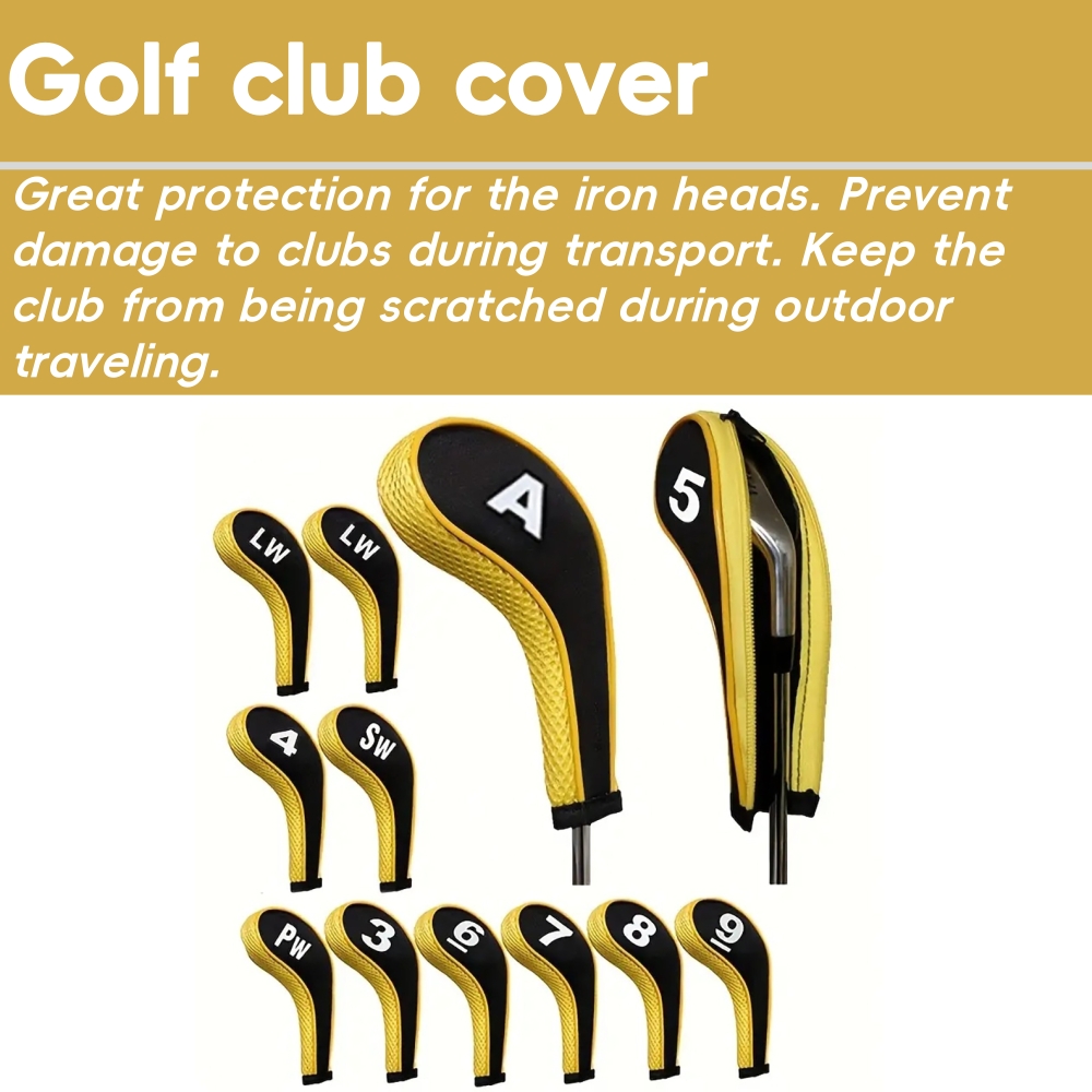 Golf Club Cover 12X Set Driver Head Cover Long Neck Design