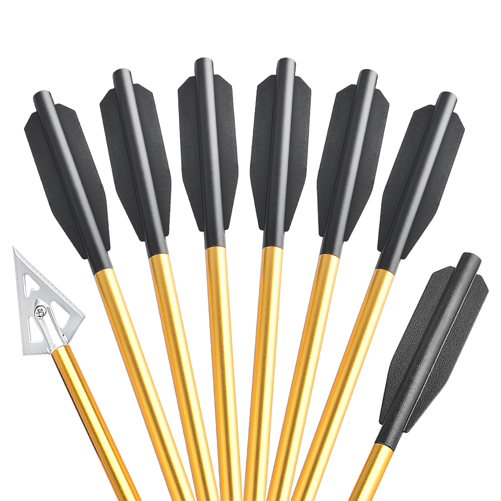 Precision Aluminum Mini Bolts for Crossbows (50-80 lbs) – Pack of 6