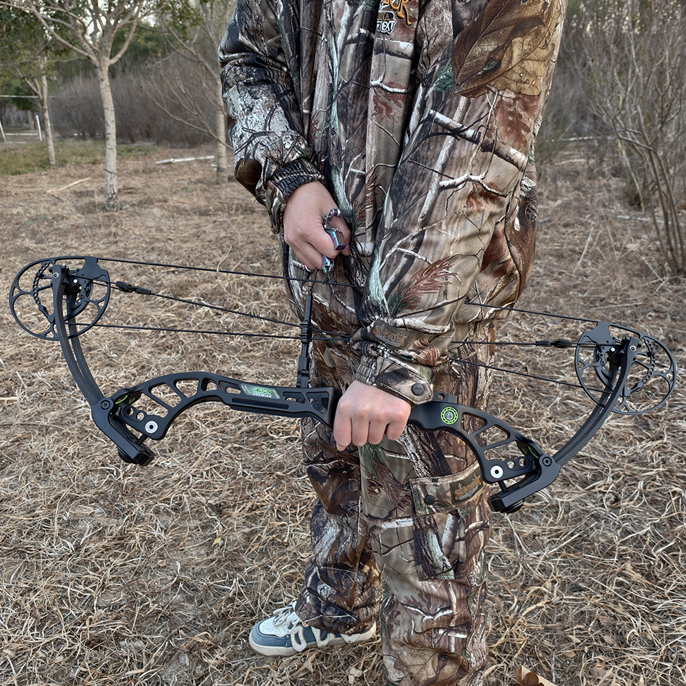 Black CNC Alloy Compound Bow Set 40-75lbs 350FPS