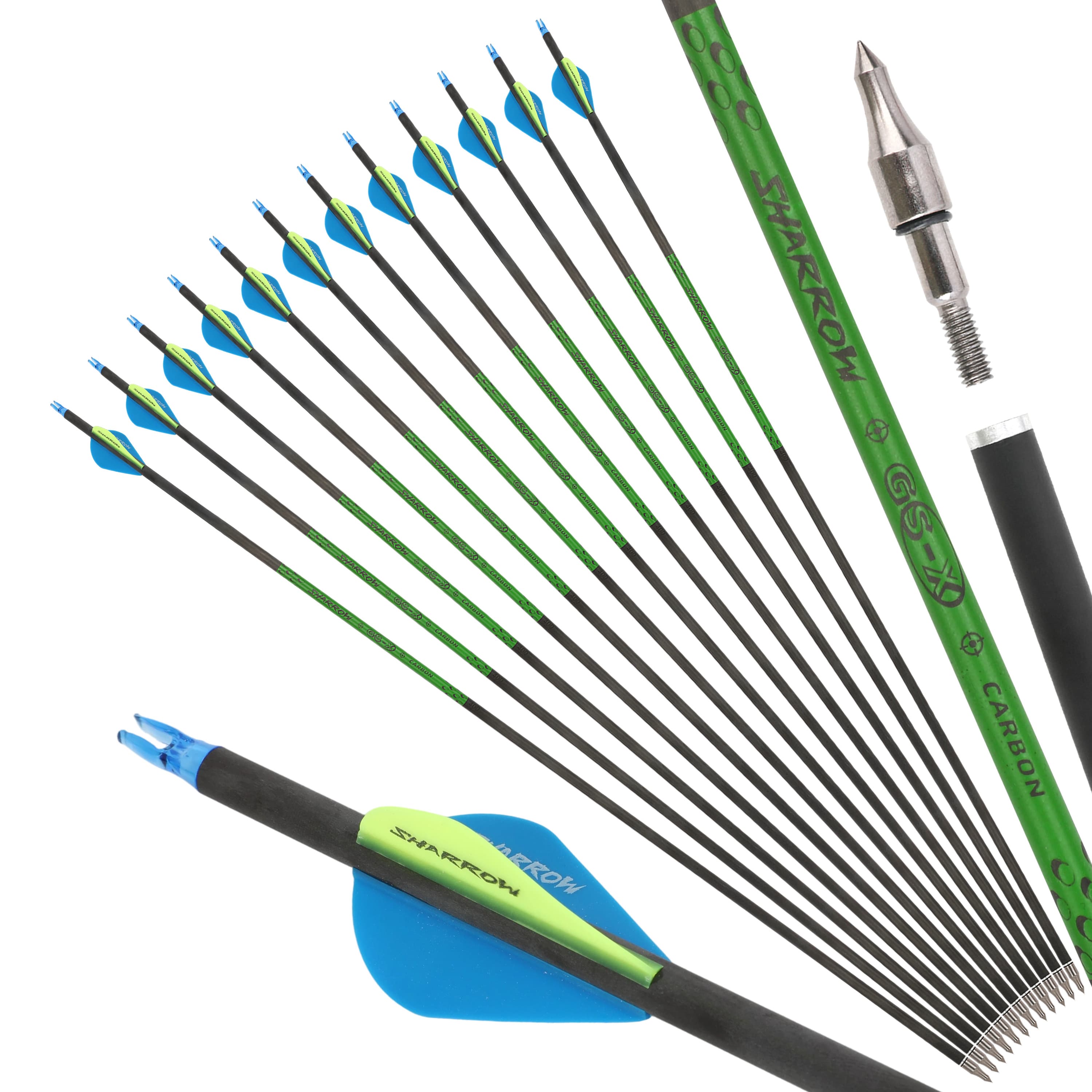 30" Pure Carbon Arrows SP300-800 for Recurve/Compound Archery