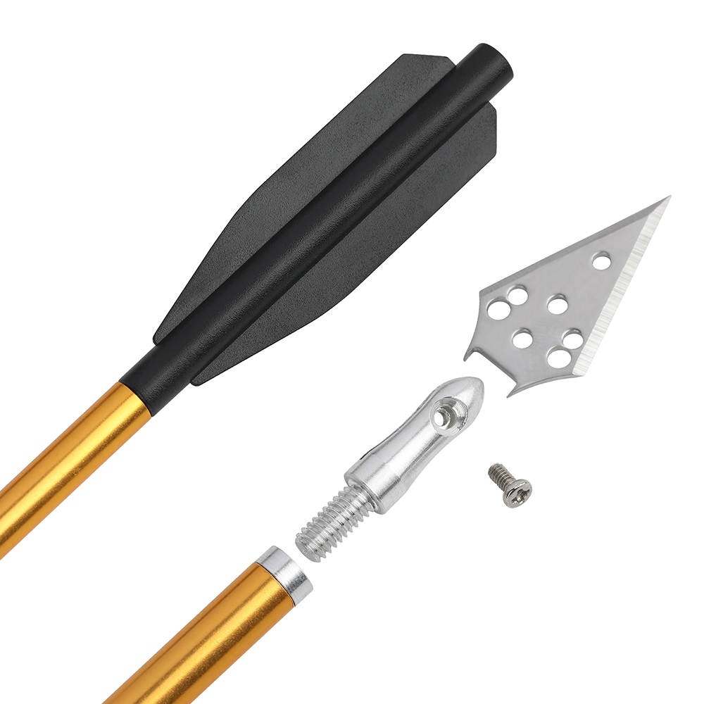 Mini Aluminum Blade Arrows 6pcs – Gold/Black