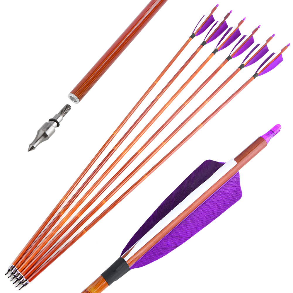 SHARROW Bamboo Carbon Arrows 500 Spine 2 Purple 1 White