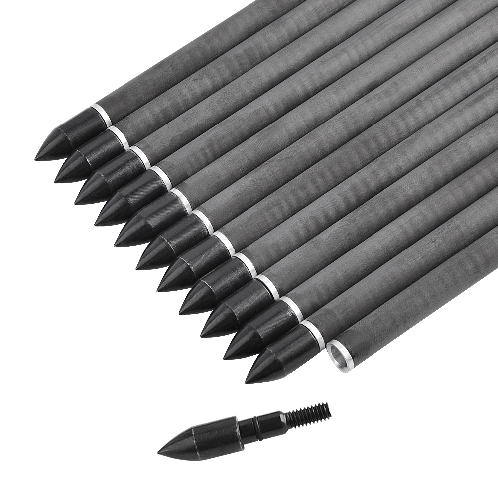 SHARROW Green Short Carbon Arrows 12pcs 15" 100gr