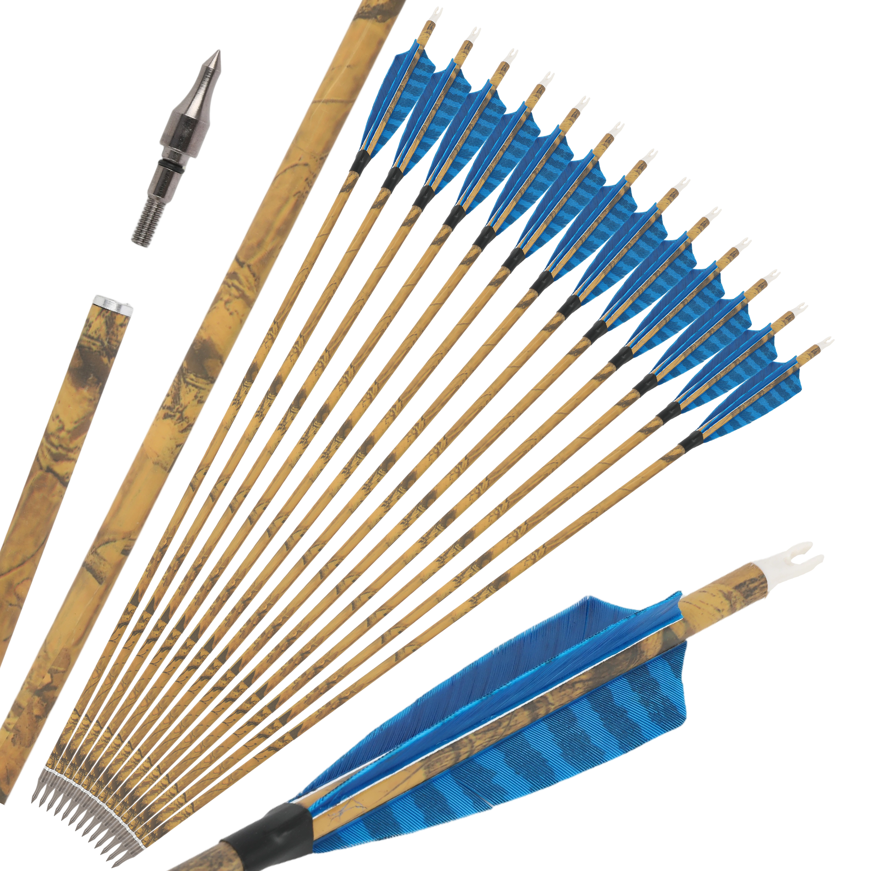 Mixed Carbon Arrows SP500 (12-Pack) with 100 Grain Tips