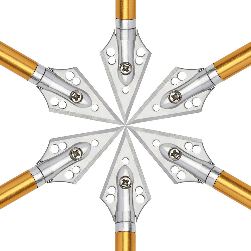 Mini Aluminum Blade Arrows 6pcs – Gold/Black