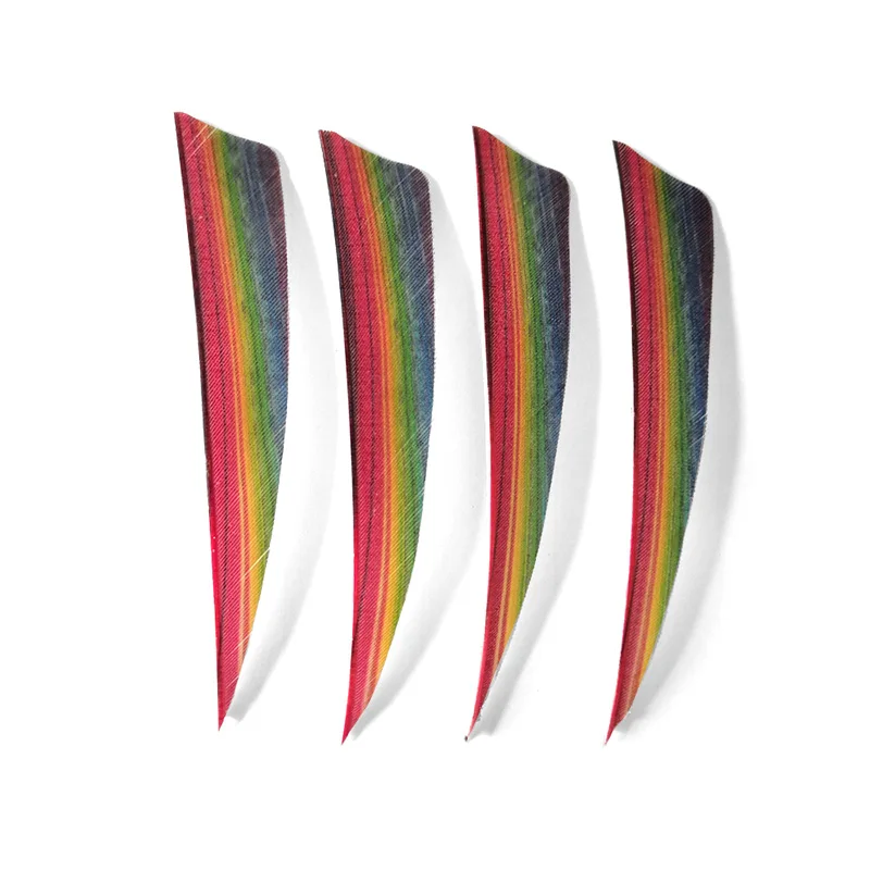 24pcs Archery 4 Inch Turkey Arrow Feather Right Wings DIY Shield Shape Arrow Vanes 