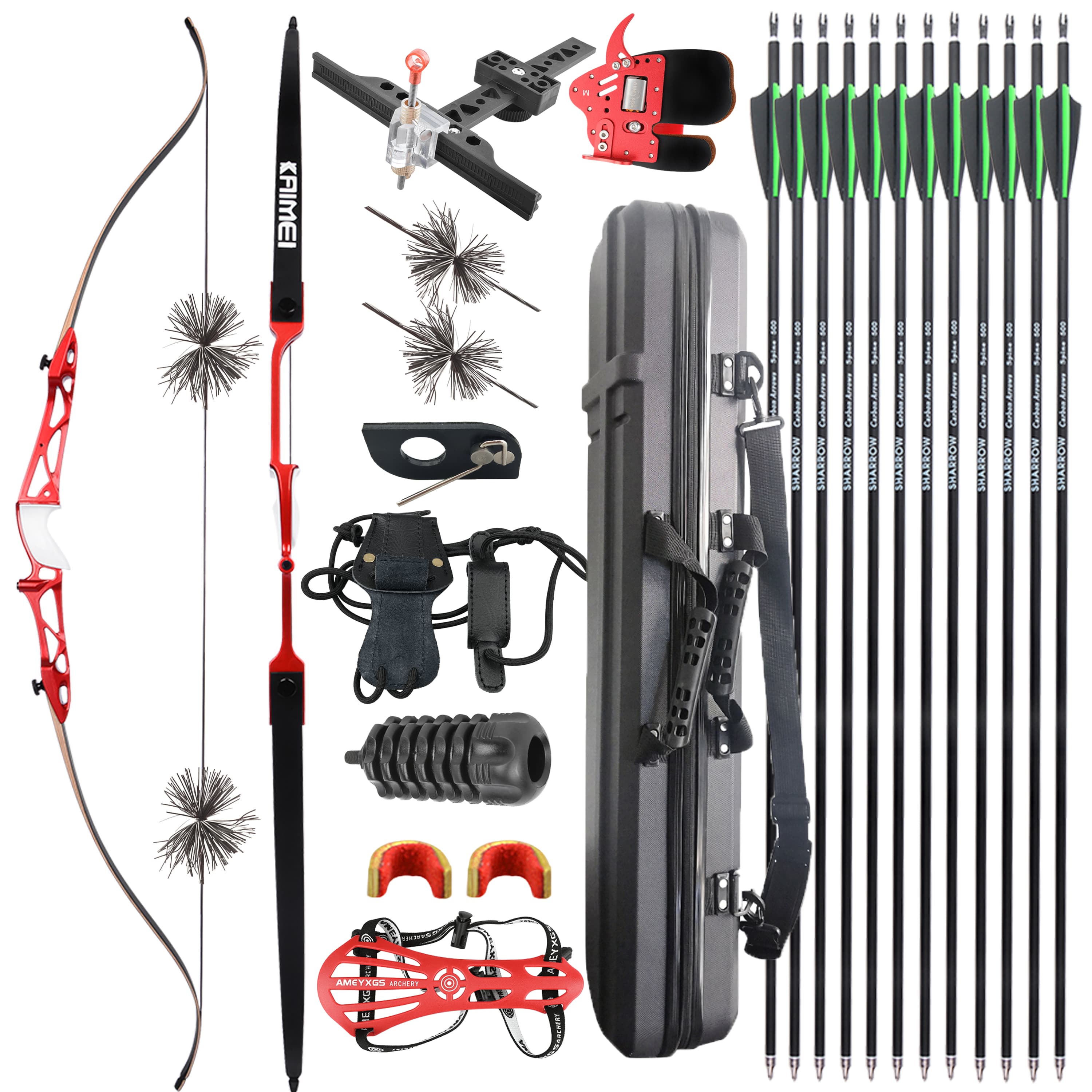 KAIMEI 66" 68" 70" Recurve Bow Takedown Bow 12-40# @28"